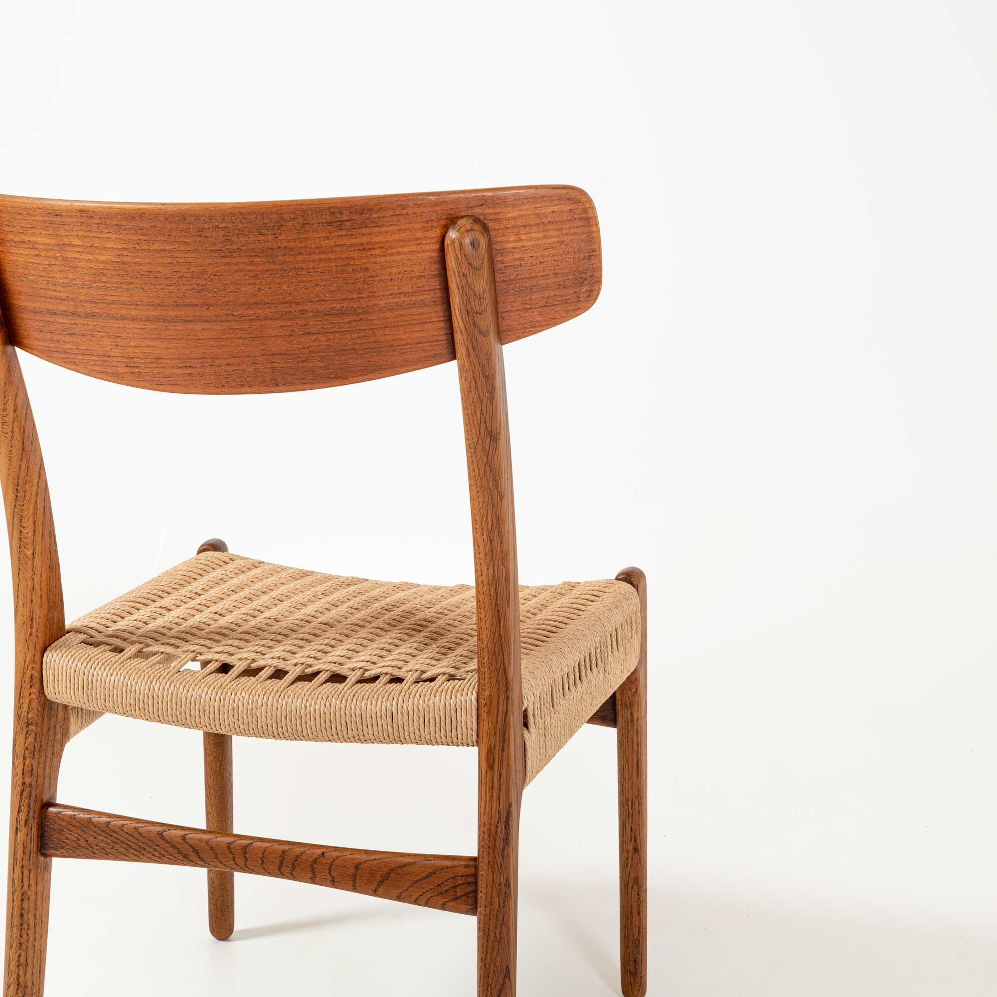 CH23 Dining Chairs by Hans Wegner for Carl Hansen and Son in Oak and Teak 3