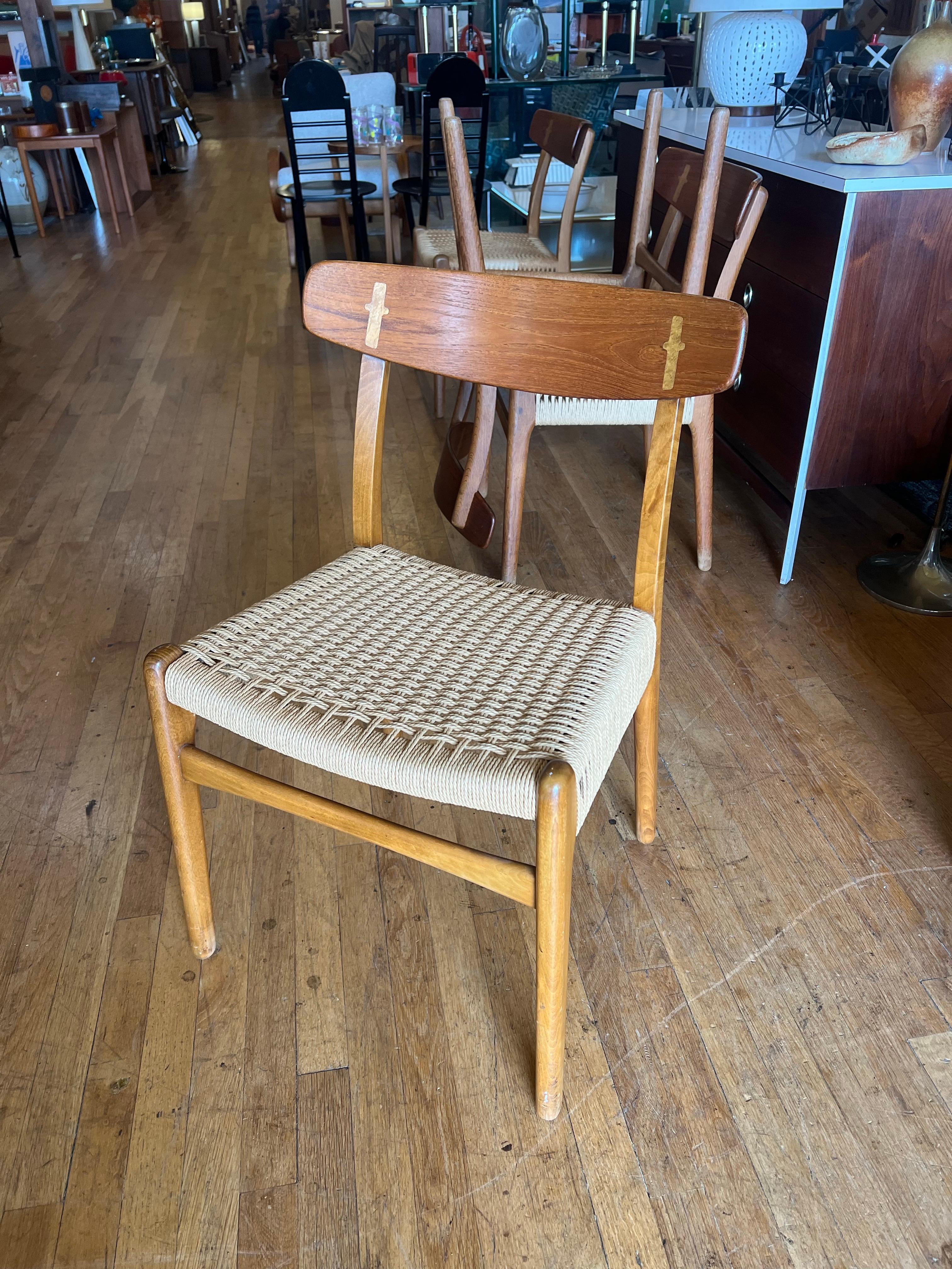 Scandinavian Modern CH23 Set of 10 Dining Chairs Hans Wegner for Carl Hansen and Son in Oak & Teak