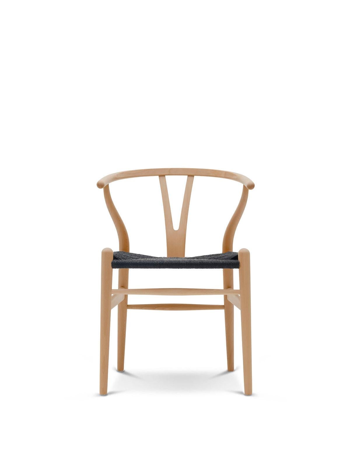 Acajou Chaise CH24 Wishbone, finitions en bois classique, par Hans J. Wegner