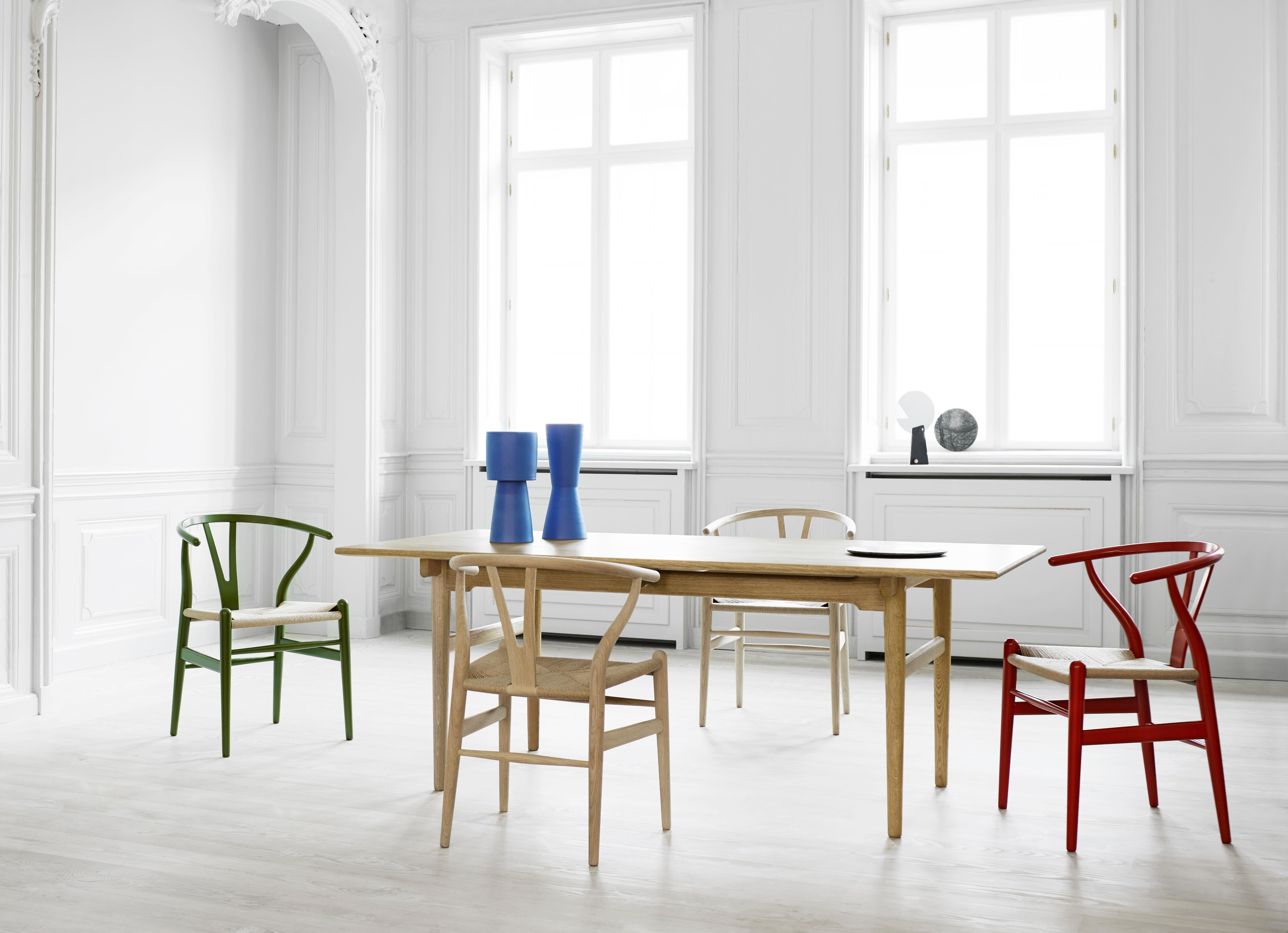 CH24 Wishbone Chair in Color Finishes with Natural Papercord Seat by Hans Wegner 12