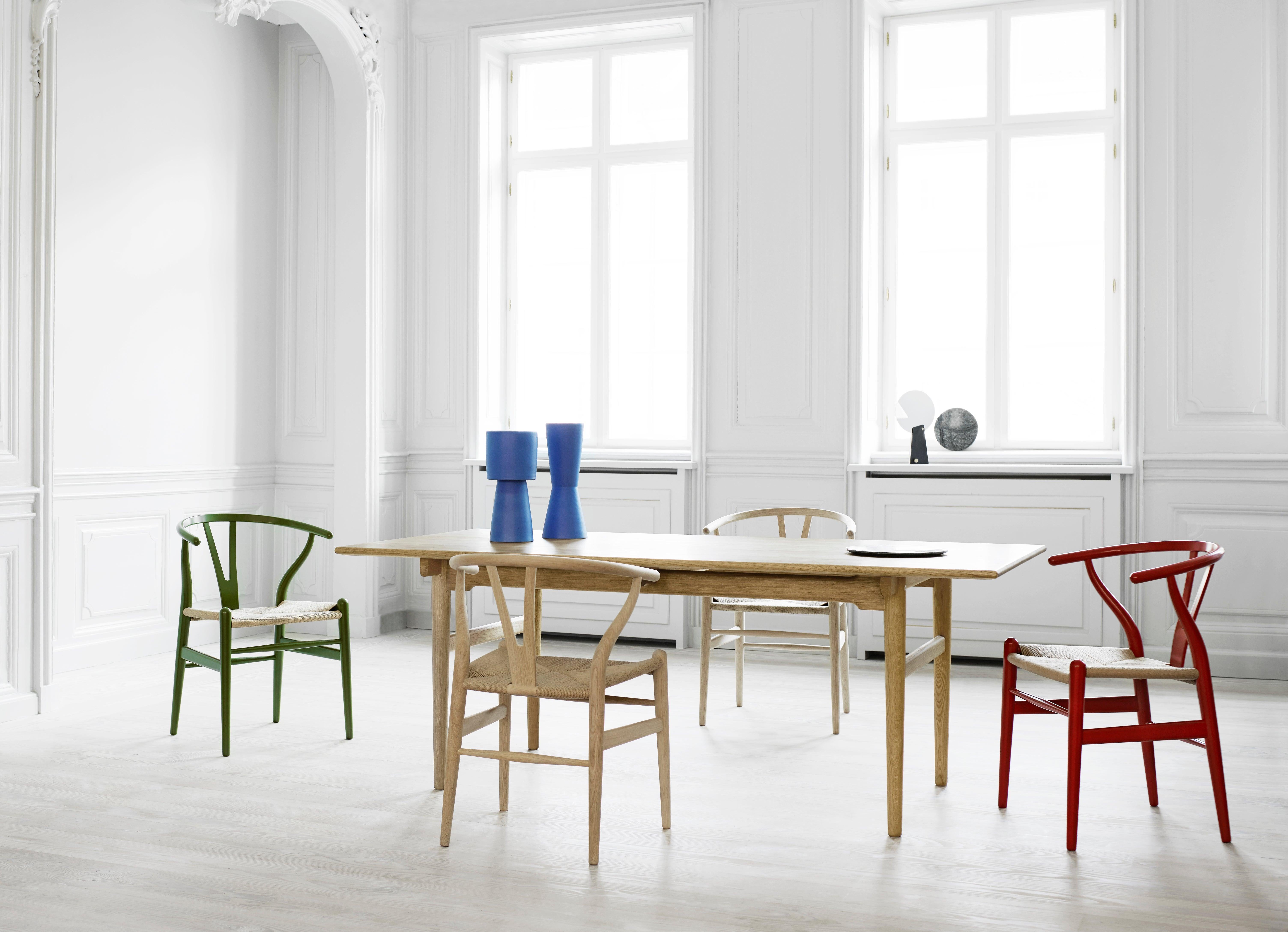 CH24 Wishbone Chair in Lime Green with Black Papercord Seat by Hans Wegner 5