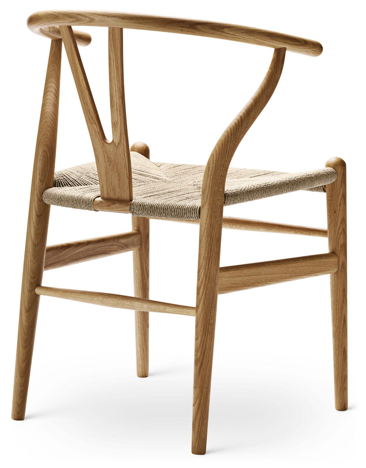Mid-Century Modern Chaise CH24 Wishbone en chêne finition à l'huile avec cordon en papier naturel en vente