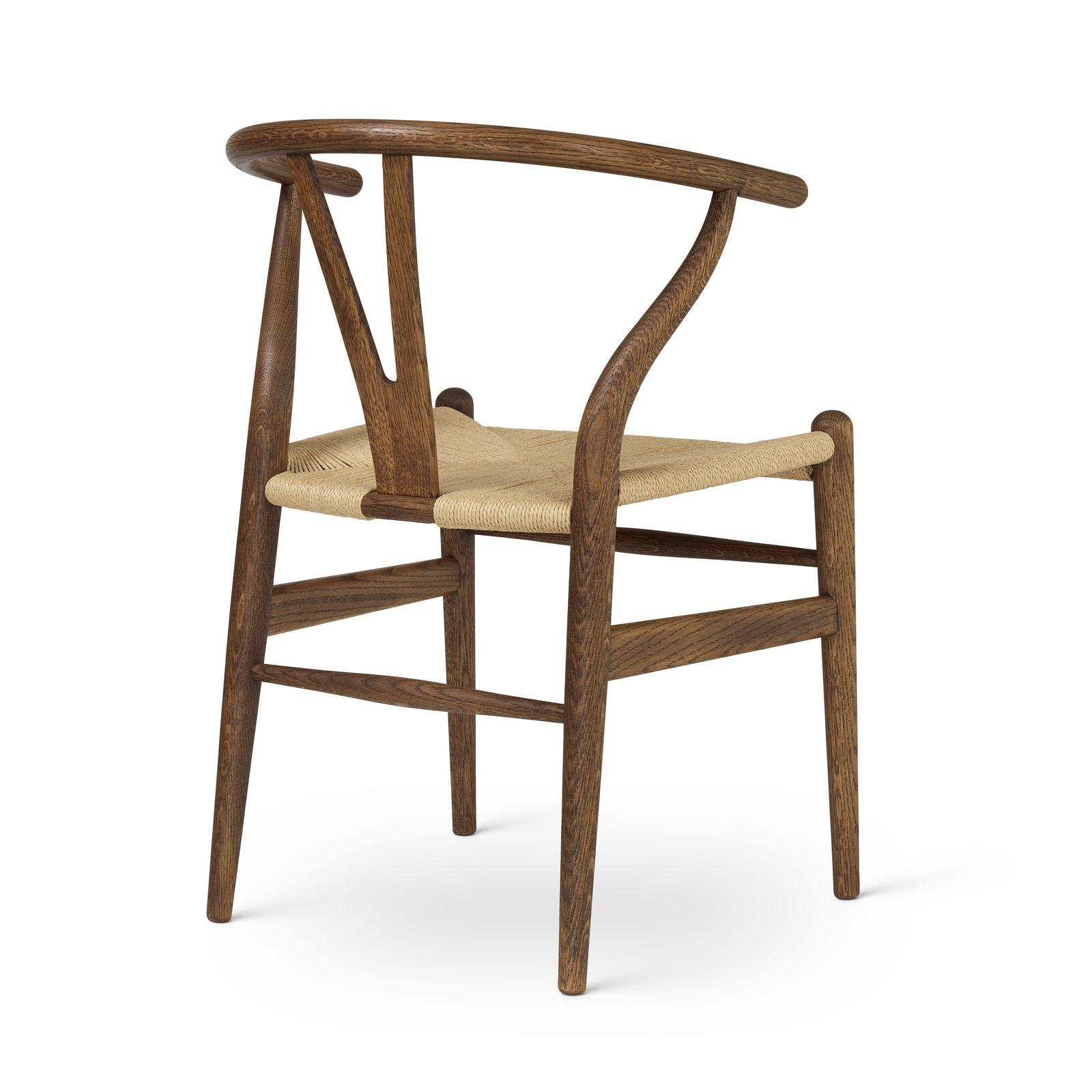 Mid-Century Modern CH24 Wishbone Chair in Oak Smoked Oil Finish with Natural Papercord *Quickship* For Sale