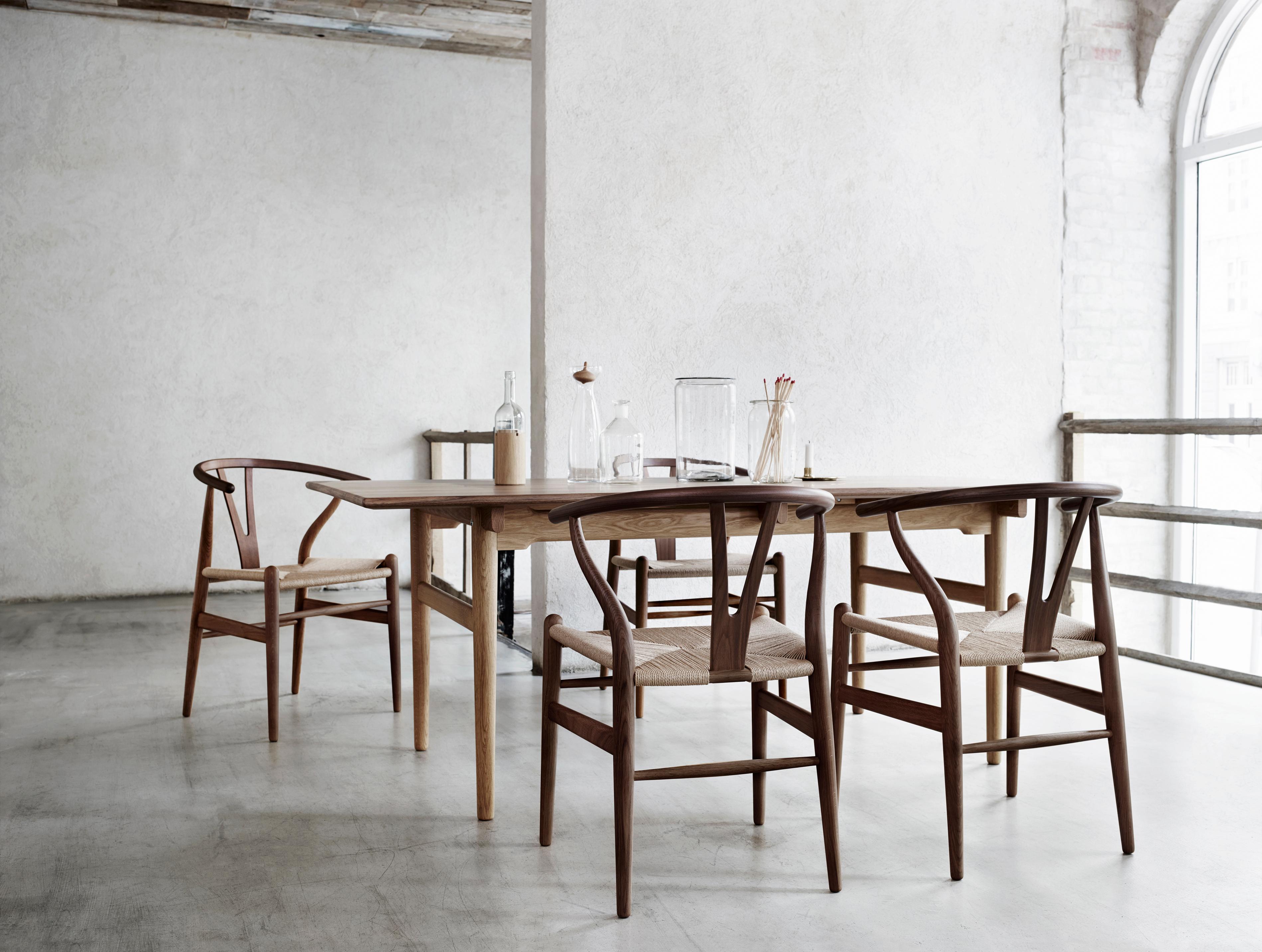 CH24 Wishbone Chair in Wood Finishes with Black Papercord Seat by Hans J. Wegner 17