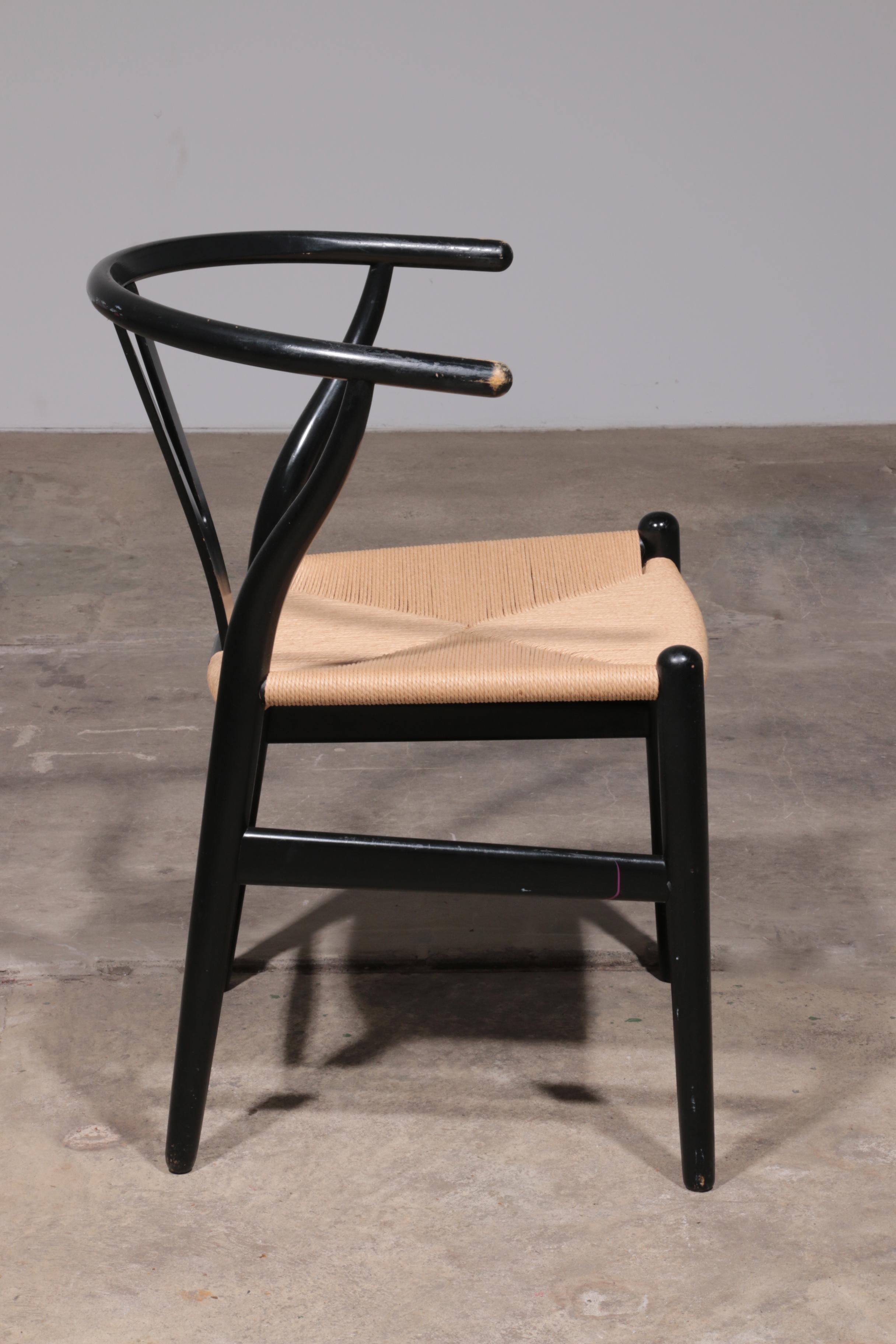 Papercord Wishbone Chairs by Hans J. Wegner model CH 24 from Carl Hansen, 1960