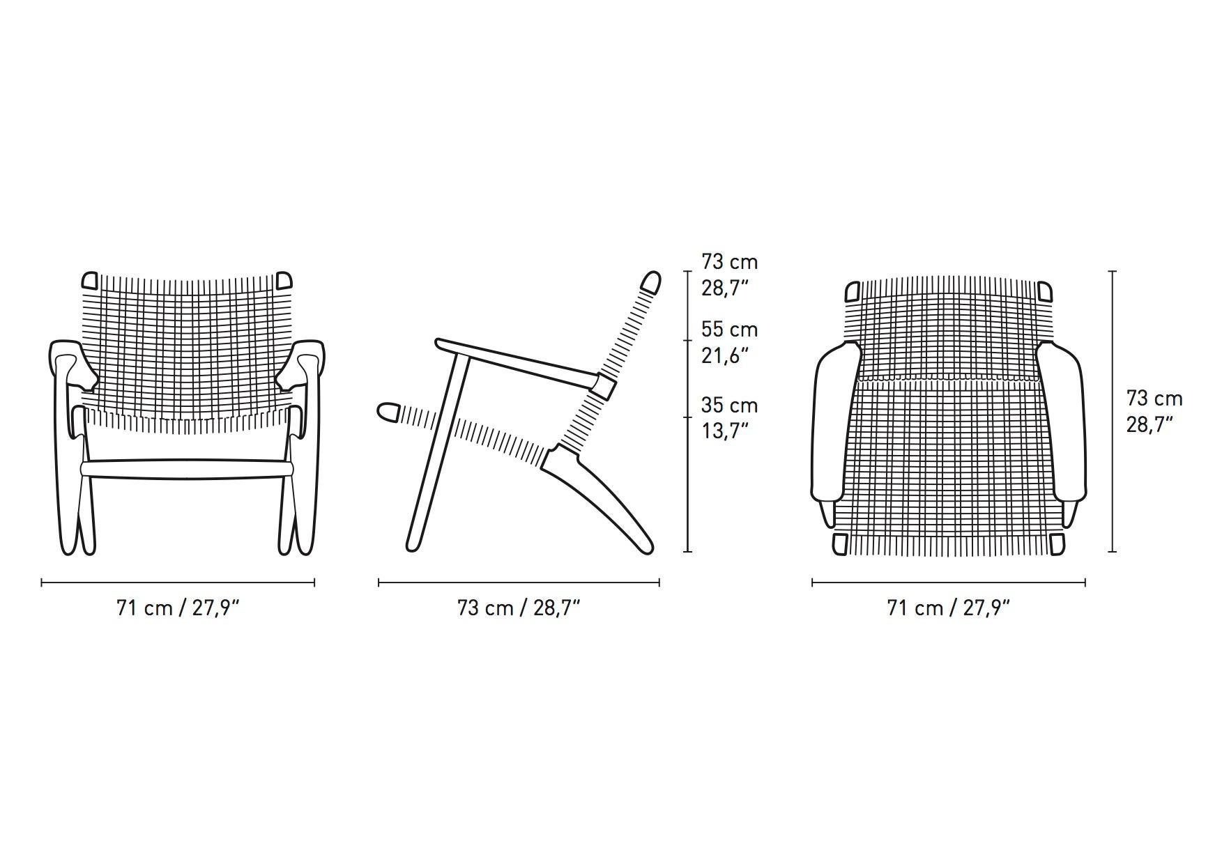 Modern CH25 Armchair in Oak / Slate by Hans J. Wegner & Ilse Crawford