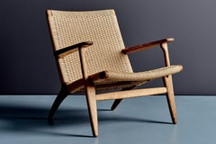 CH25 Lounge Chair by Hans J. Wegner, Oak & Papercord, Mid-Century