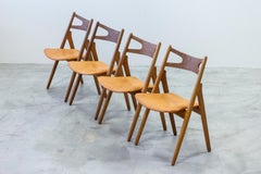 "CH29" oak dining chairs by Hans J. Wegner, Carl Hansen & Søn, Denmark 1950s