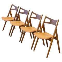 "CH29" oak dining chairs by Hans J. Wegner, Carl Hansen & Søn, Denmark 1950s
