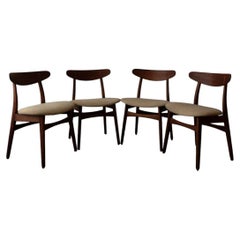 Sedie da pranzo CH30 di Hans J. Wegner per Carl Hansen & Søn, anni '50, set da 4