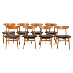 Vintage CH30 Dining Chairs by Hans Wegner for Carl Hansen & Son in Oak, Teak and Leather