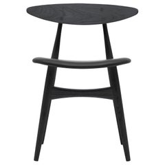 CH33P Dining Chair in Oak Painted Black & Thor 301 Leather by Hans J. Wegner