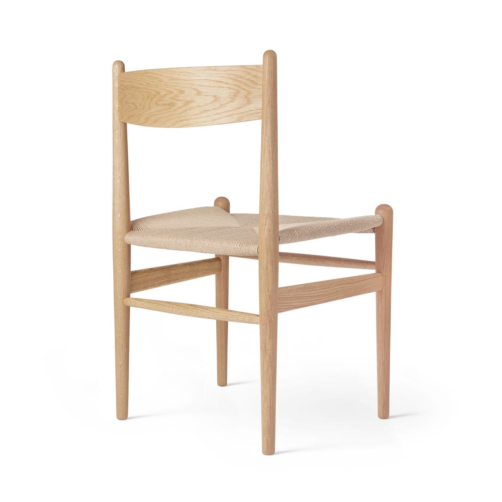 Mid-Century Modern CH36 Dining Chair in Oak Oil Finish with Natural Papercord For Sale