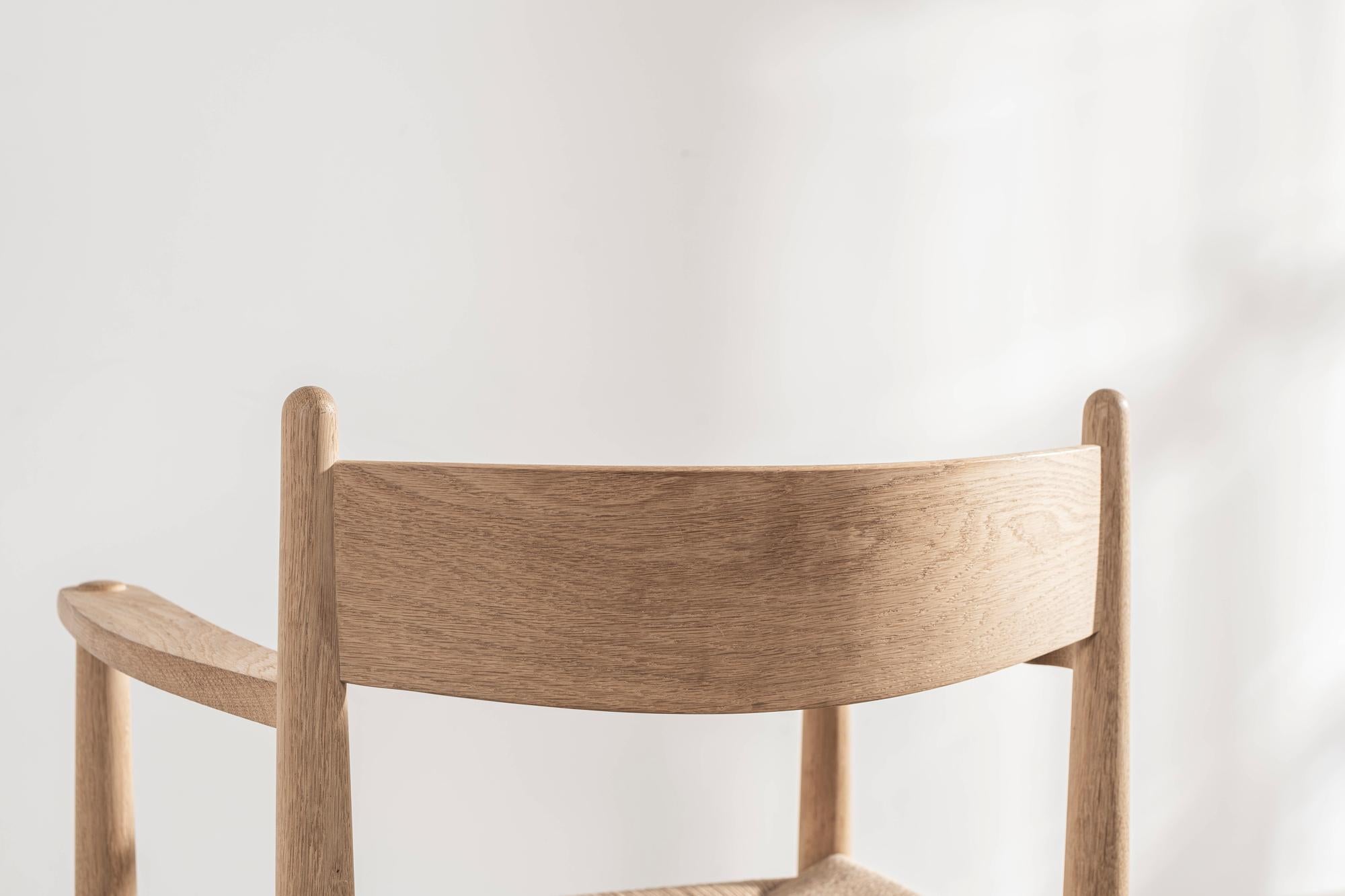 Modern CH37 Chair in Oak with Natural Paper Cord by Hans Wegner