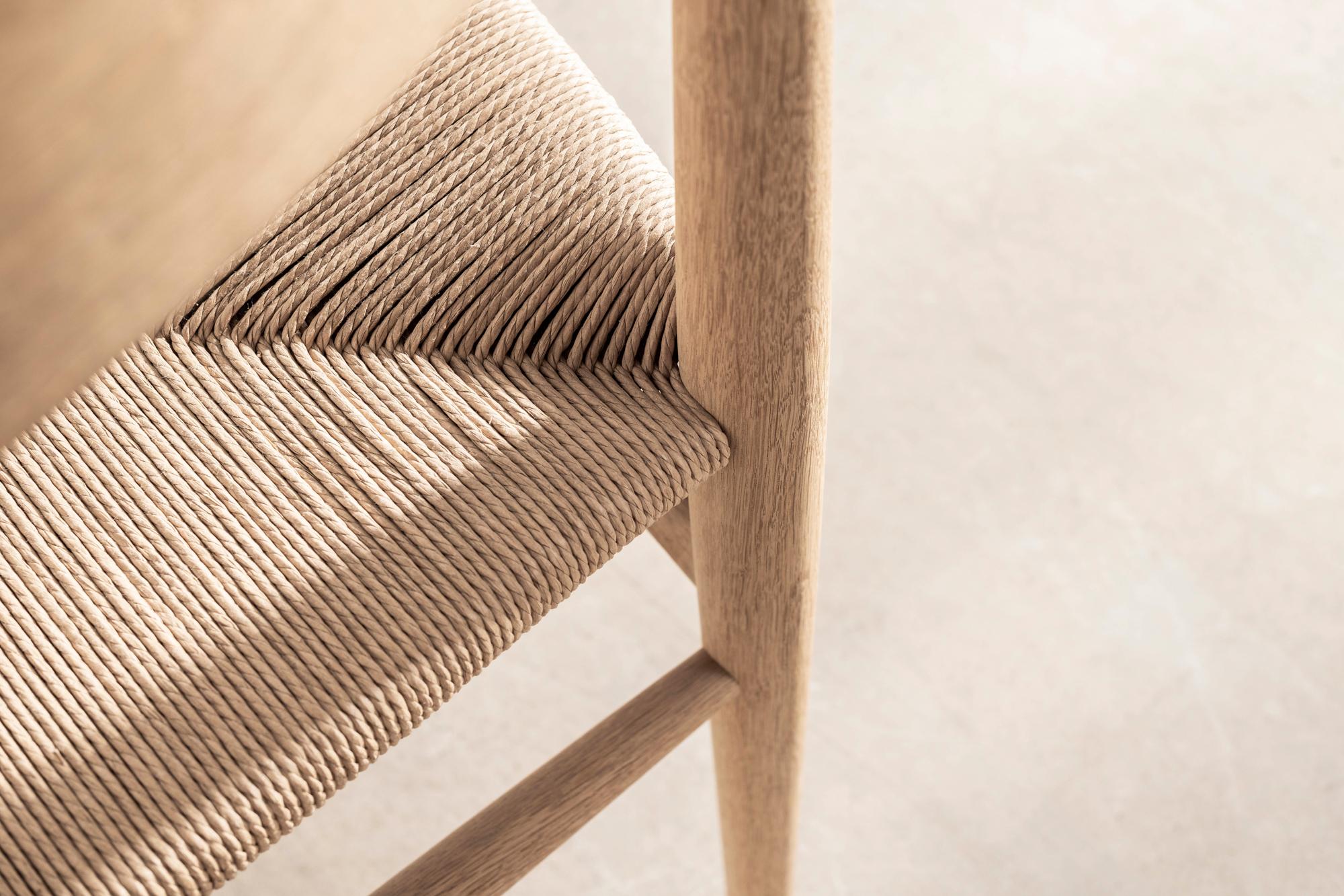 Danish CH37 Chair in Oak with Natural Paper Cord by Hans Wegner