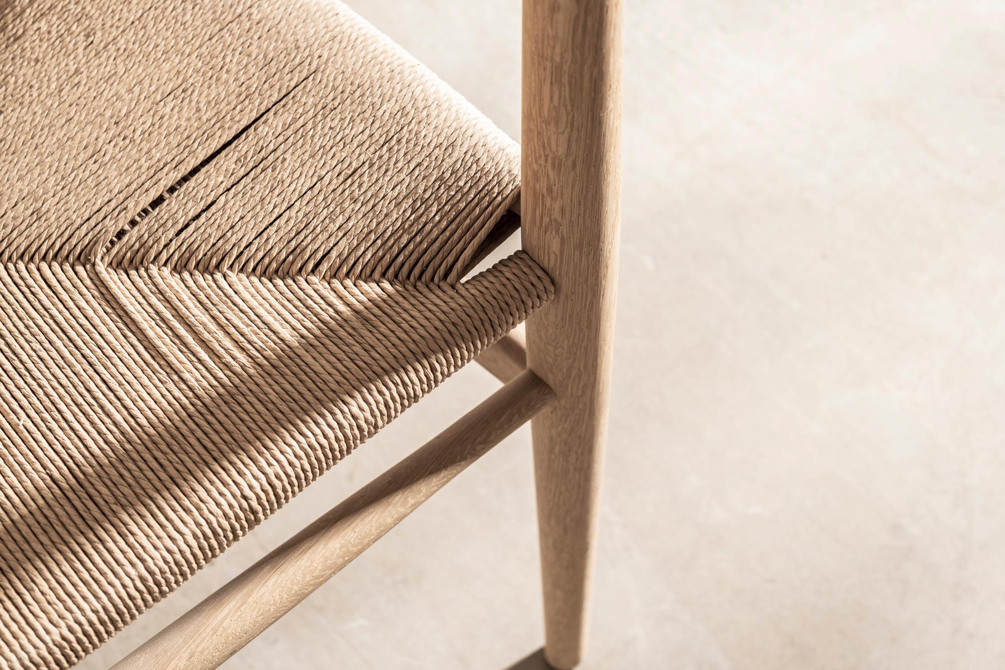 Contemporary CH37 Chair in Oak with Natural Paper Cord by Hans Wegner