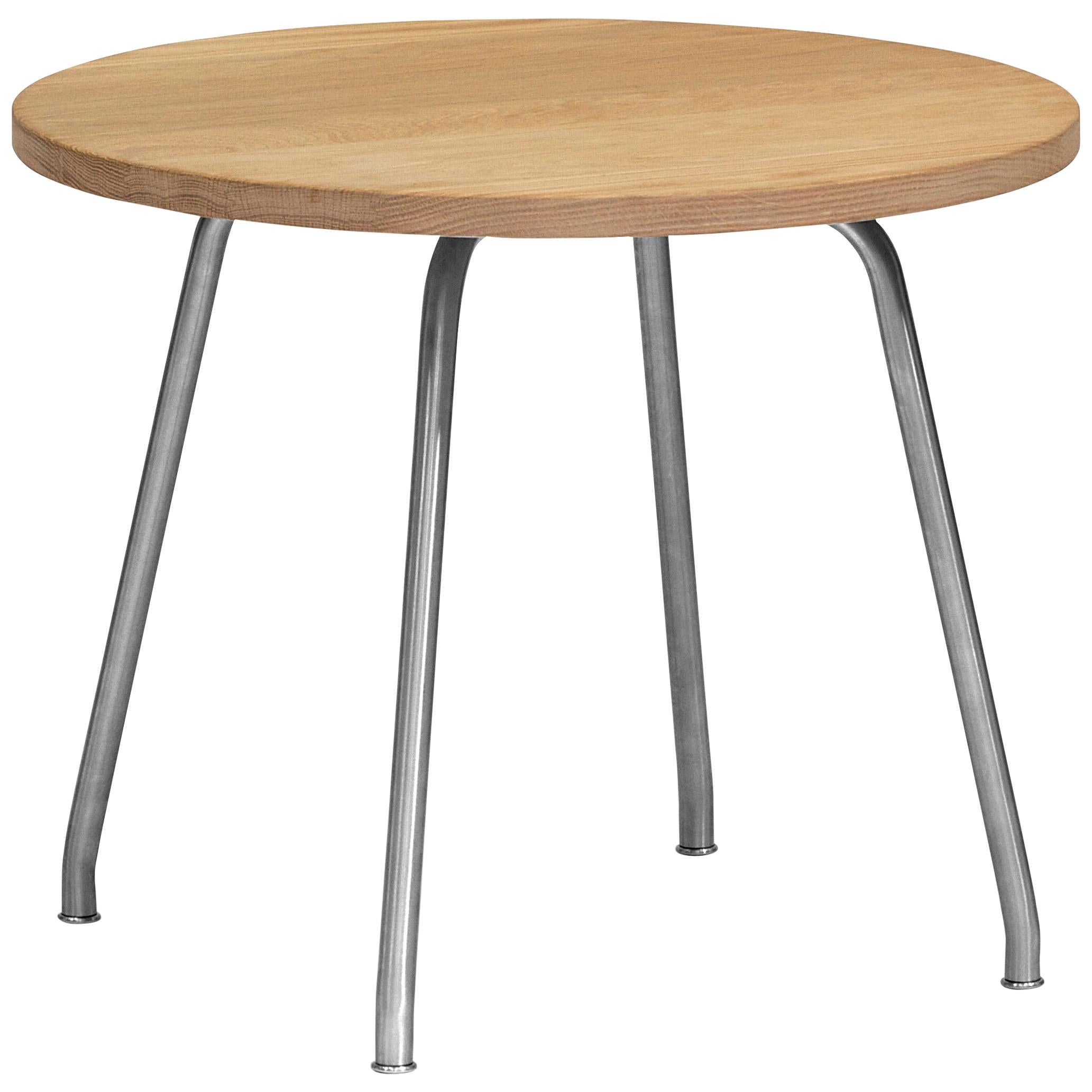 CH415 Coffee Table in Wood and Stainless Steel by Hans J. Wegner