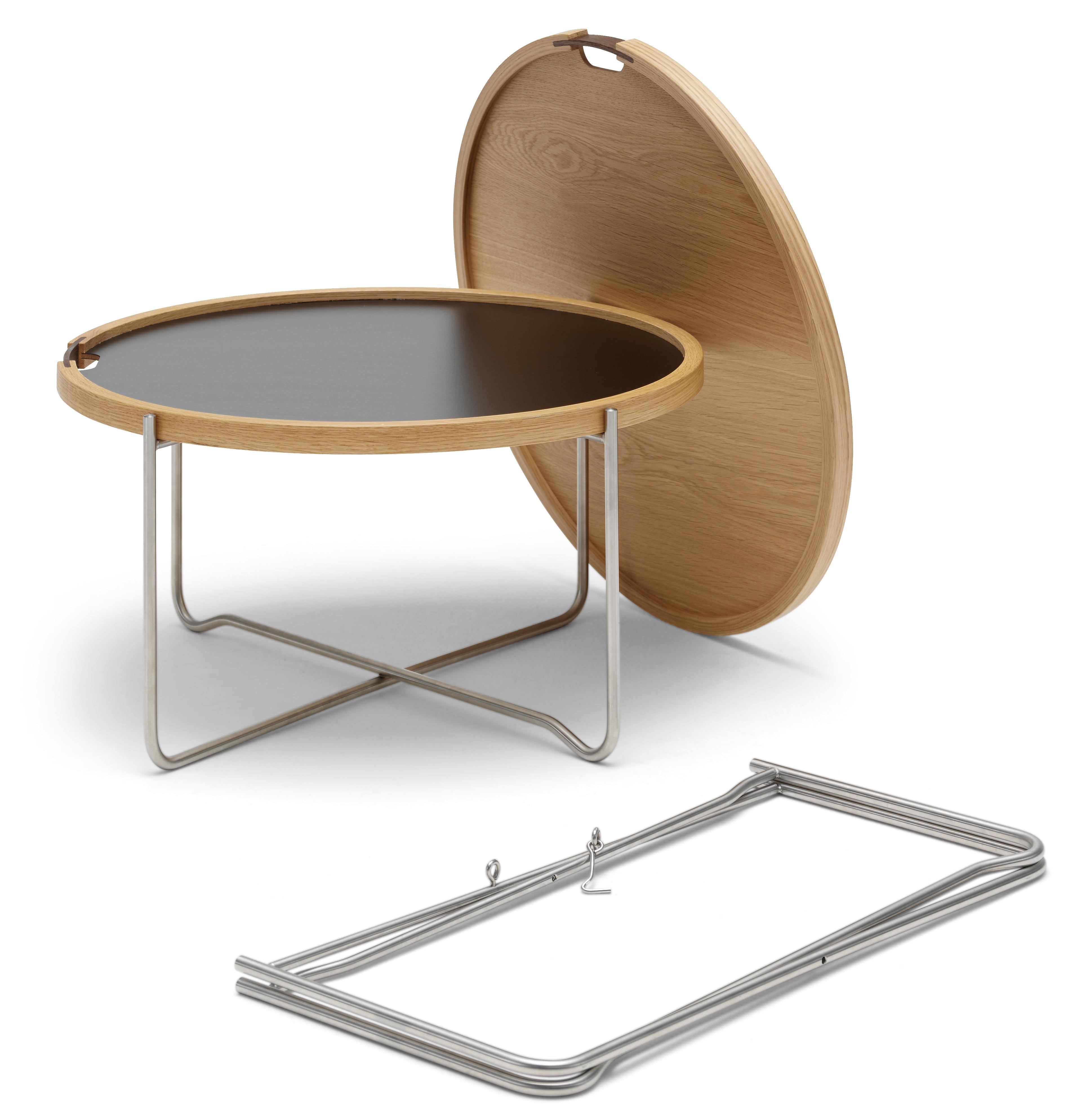 Modern CH417 Reversible Tray Table in Black and White Laminate by Hans J. Wegner