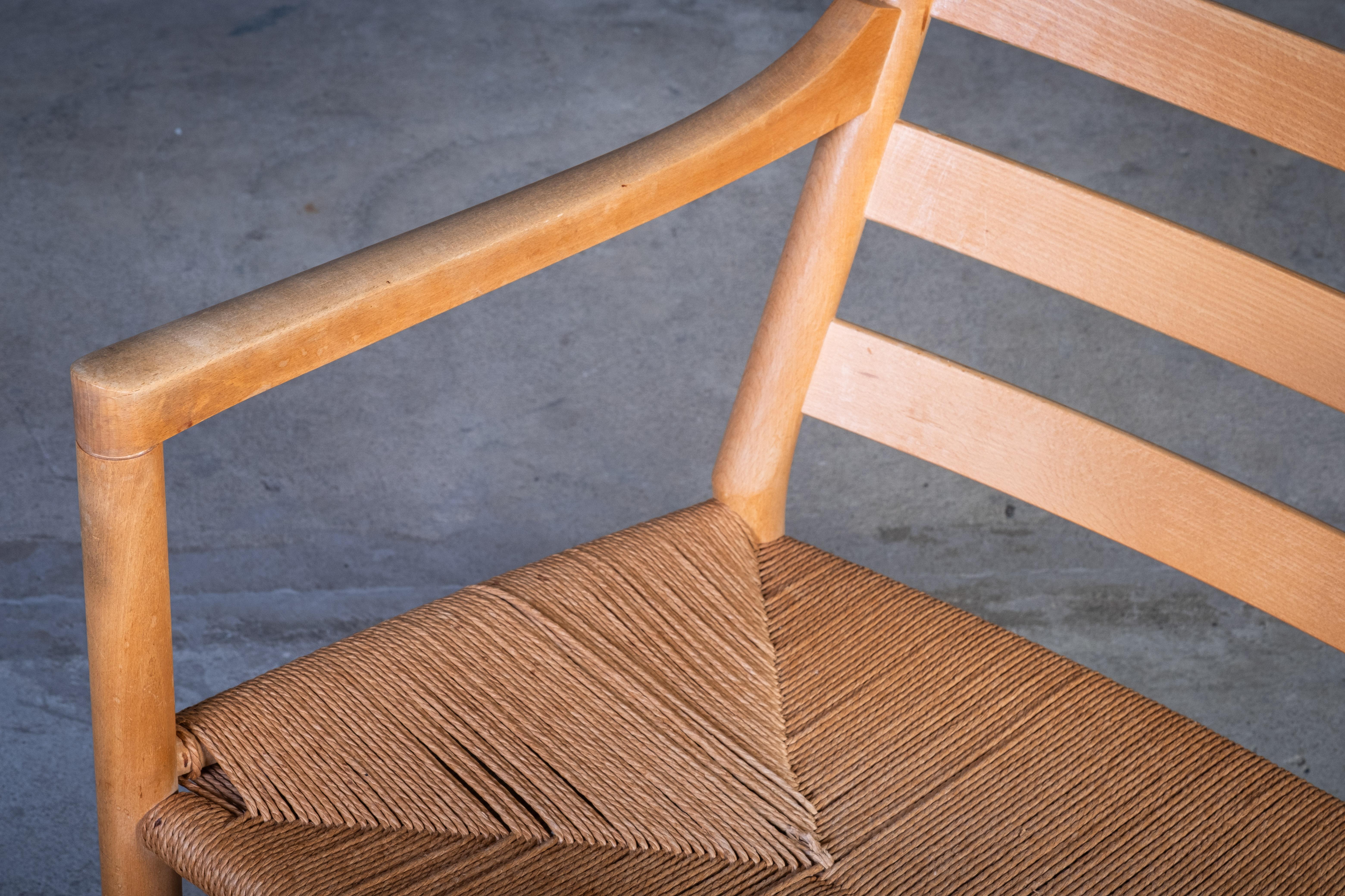 Chaise longue CH44 en Beeche par Hans J. Wegner pour Carl Hansen & Søn, années 1960 Bon état - En vente à Nørre Aaby, DK