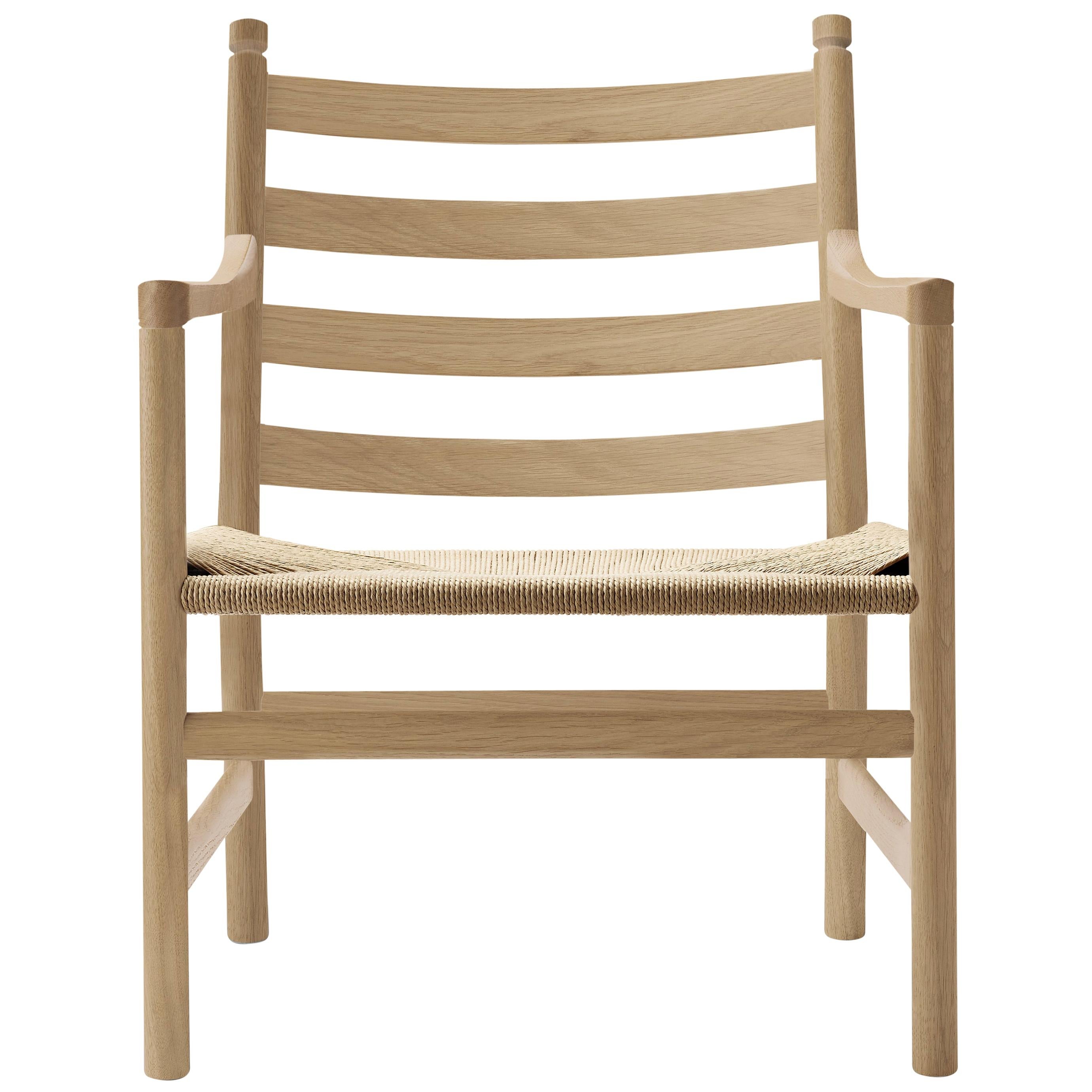 Brown (Oak Soap) CH44 Lounge Chair in Wood with Natural Papercord Seat by Hans J. Wegner
