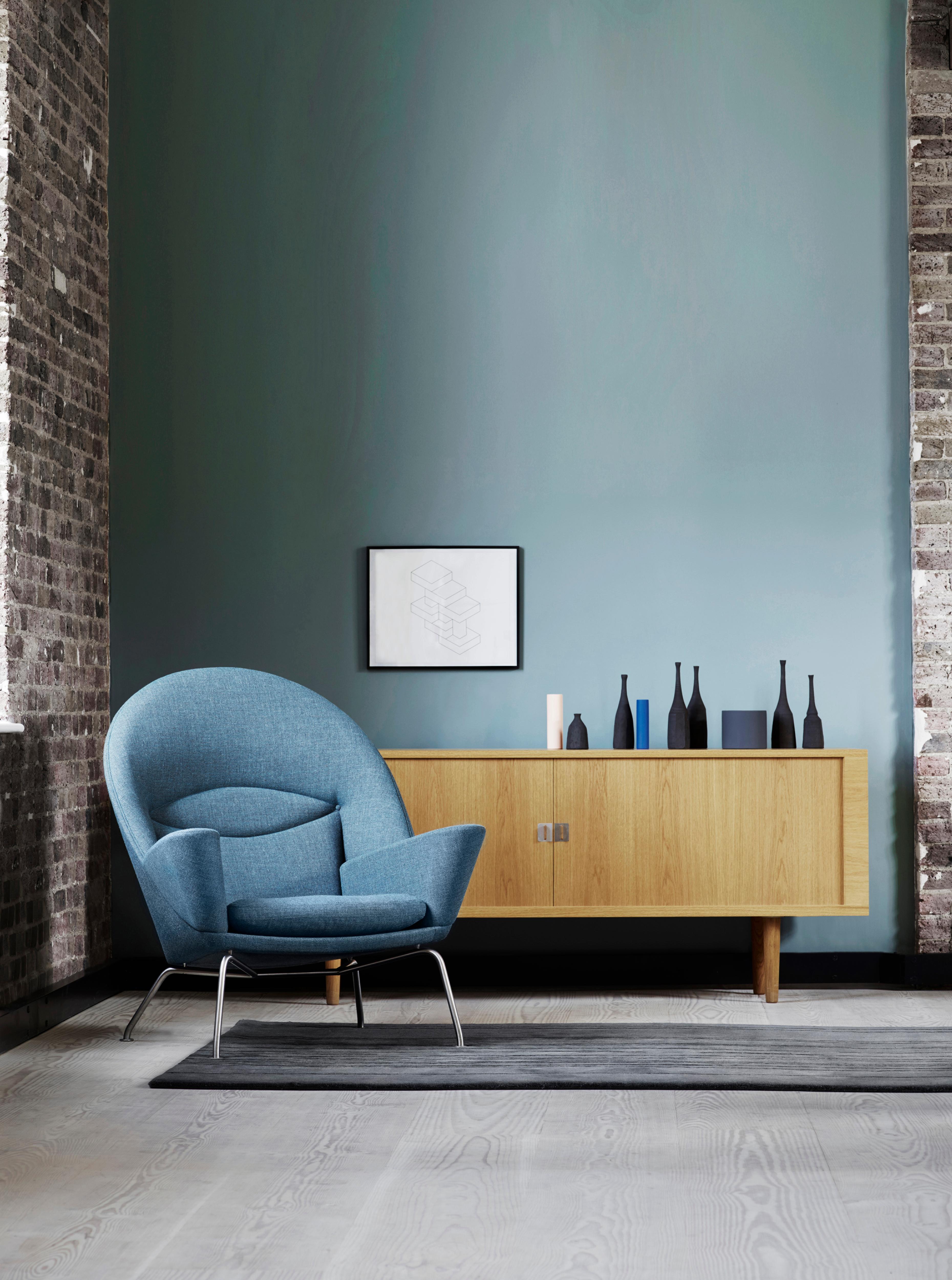 Modern CH468 Oculus Chair in Stainless Steel with Foam Seat by Hans J. Wegner