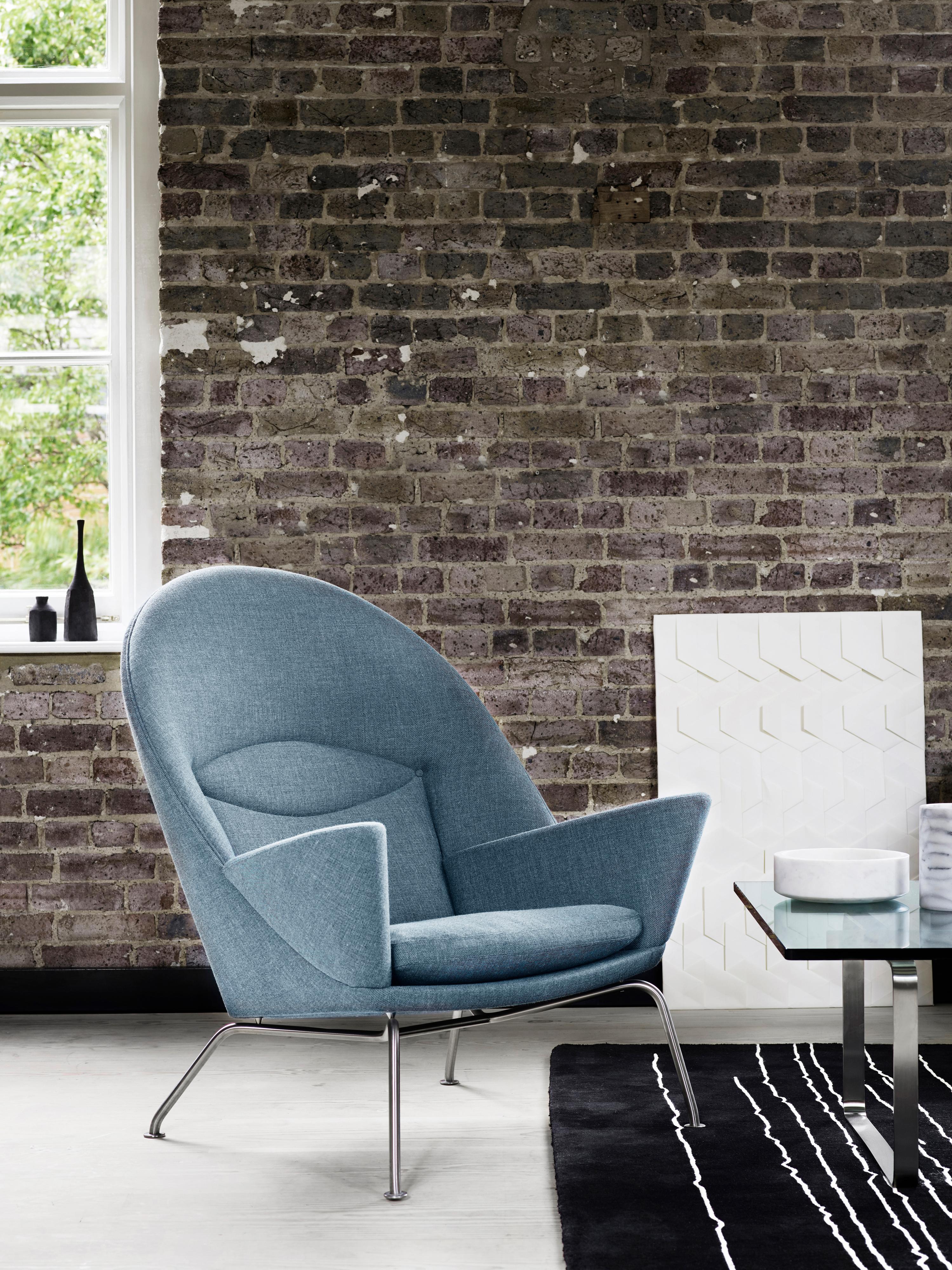Danish CH468 Oculus Chair in Stainless Steel with Foam Seat by Hans J. Wegner