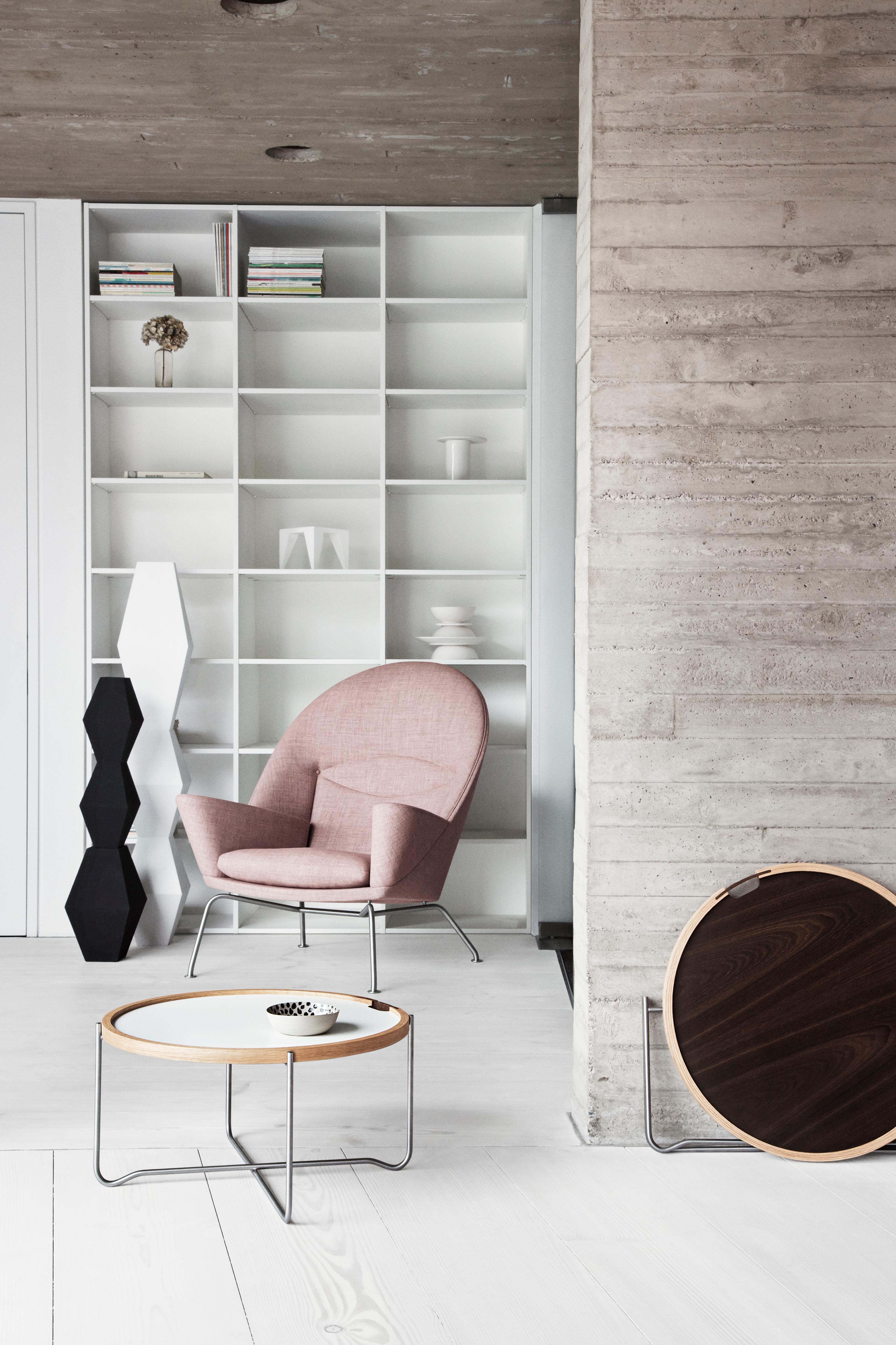 Contemporary CH468 Oculus Chair in Stainless Steel with Foam Seat by Hans J. Wegner
