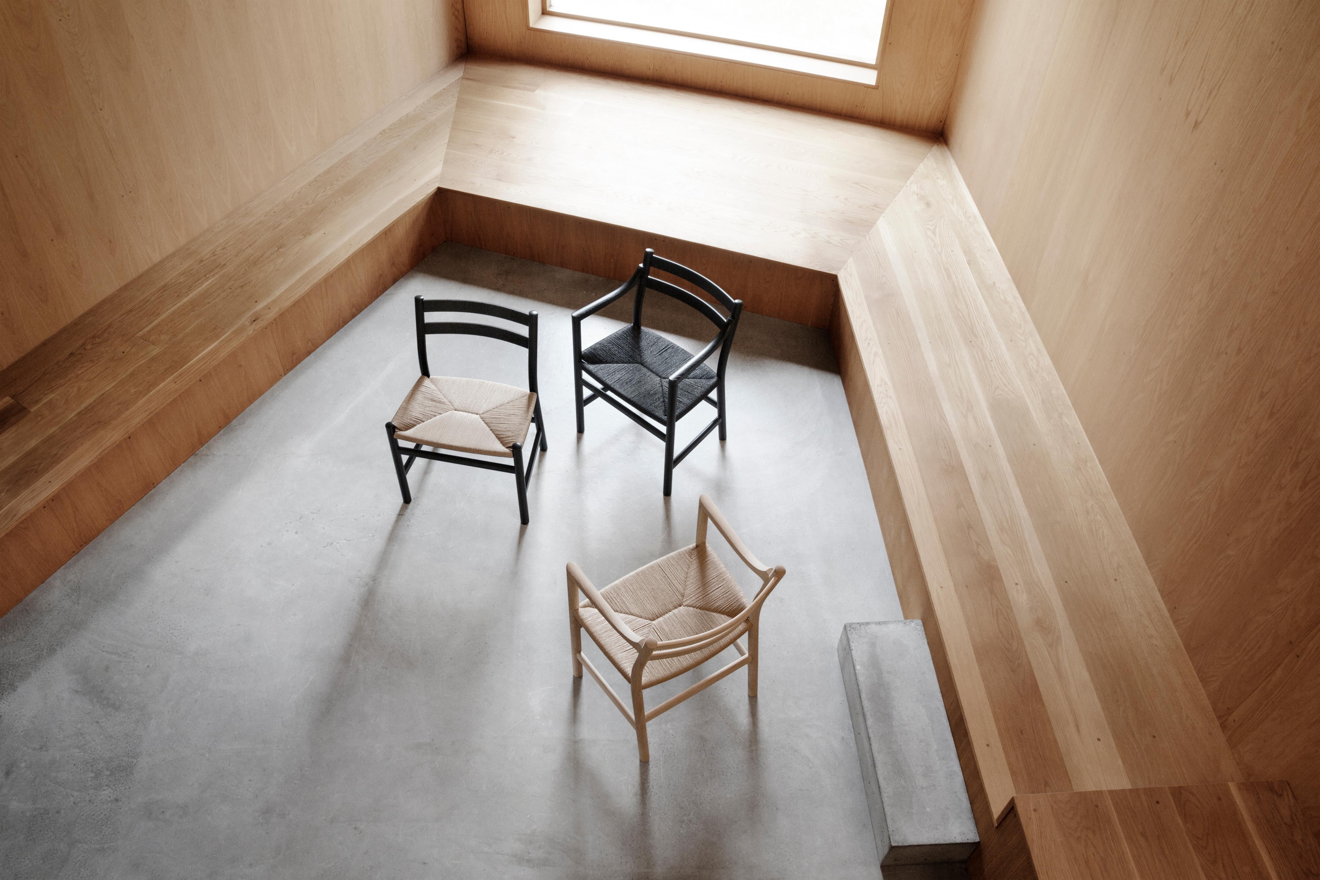 Danish CH47 Dining Chair in Wood Finishes with Natural Papercord Seat by Hans J. Wegner