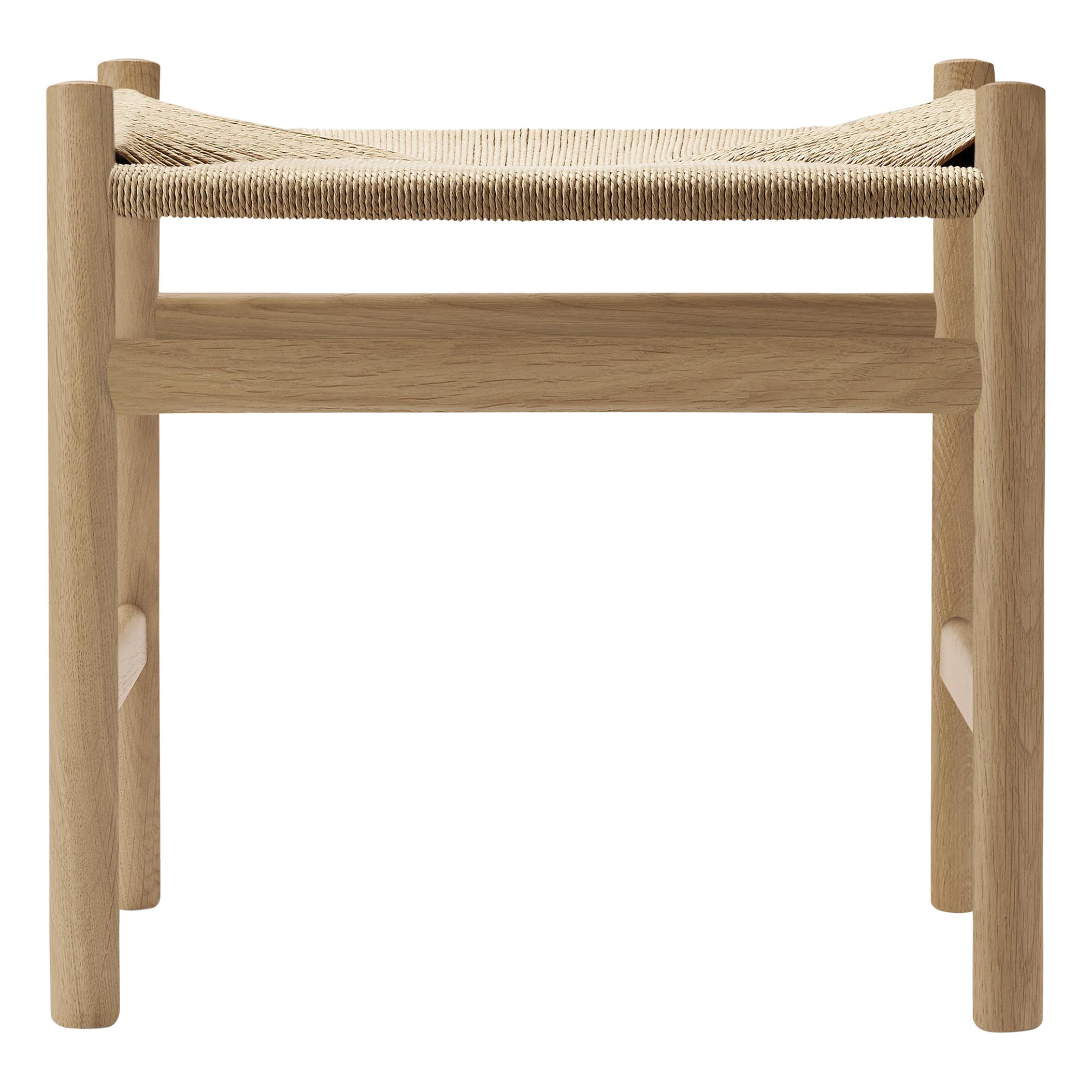 CH53 Foot Stool in Wood with Natural Papercord Seat by Hans J. Wegner
