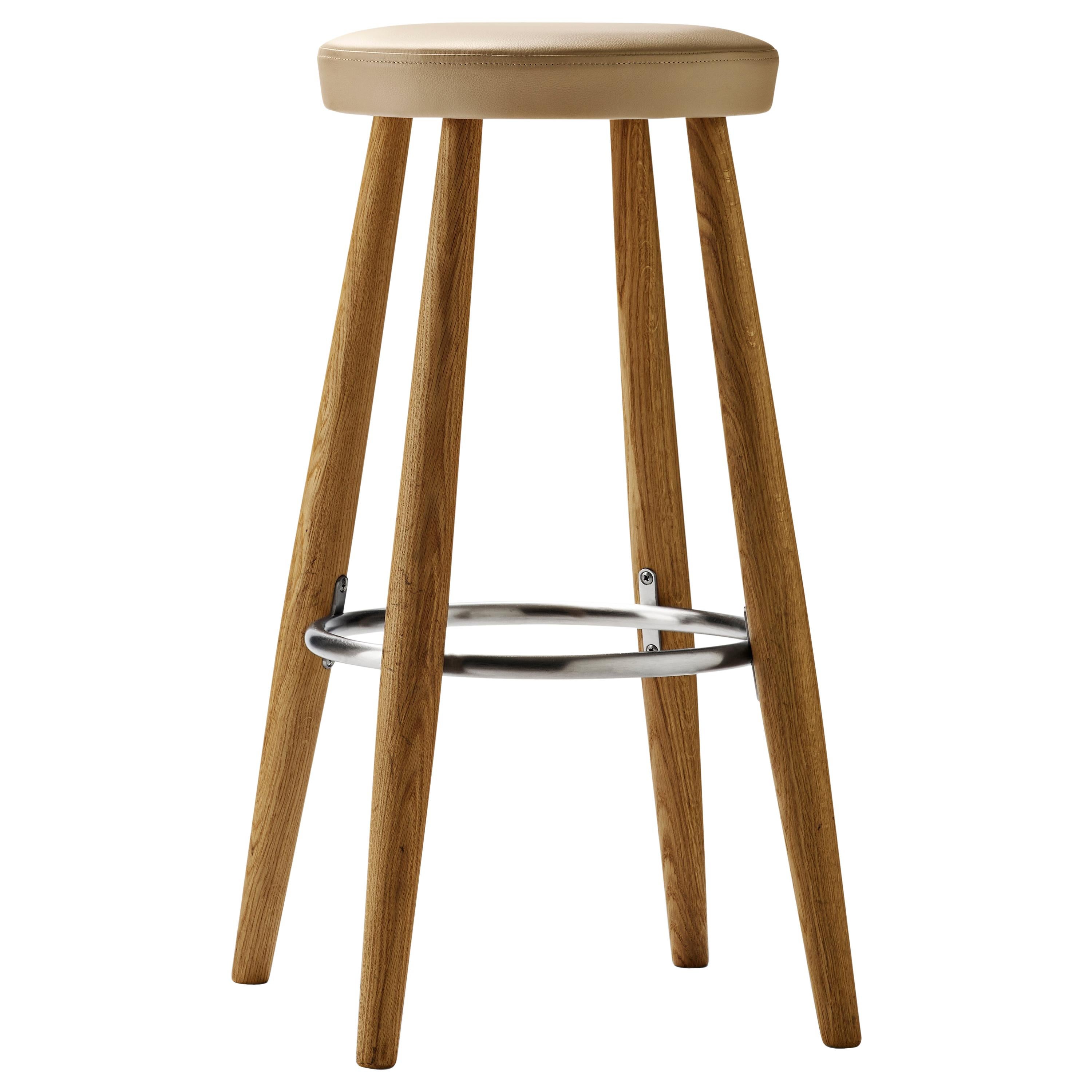 Gray (Thor 310) CH56 Barstool in Oiled Oak by Hans J. Wegner