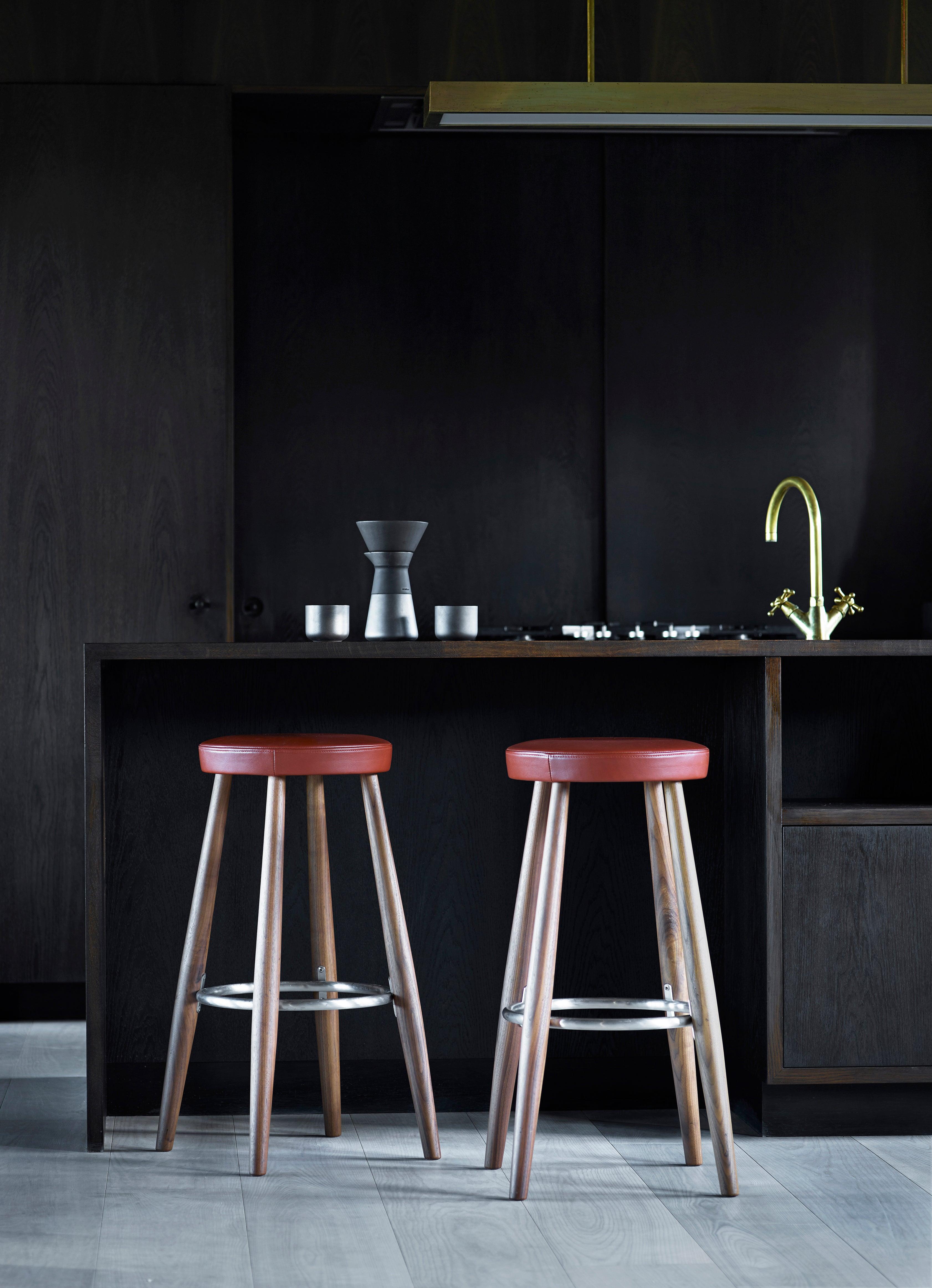 Danish CH56 Barstool in Oiled Oak with Thor 310 Leather Seat by Hans J. Wegner