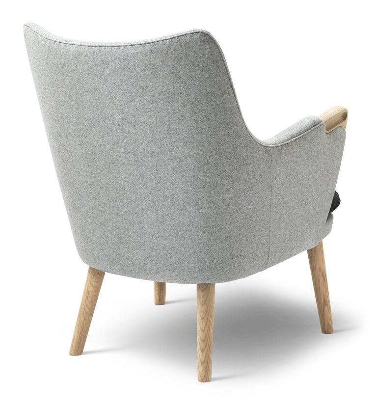 Modern CH71 Lounge Chair in Oak Soap with Fabric Upholstery by Hans J. Wegner
