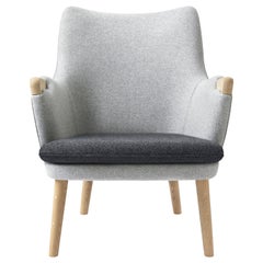 CH71 Lounge Chair in Oak Soap with Fabric Upholstery by Hans J. Wegner