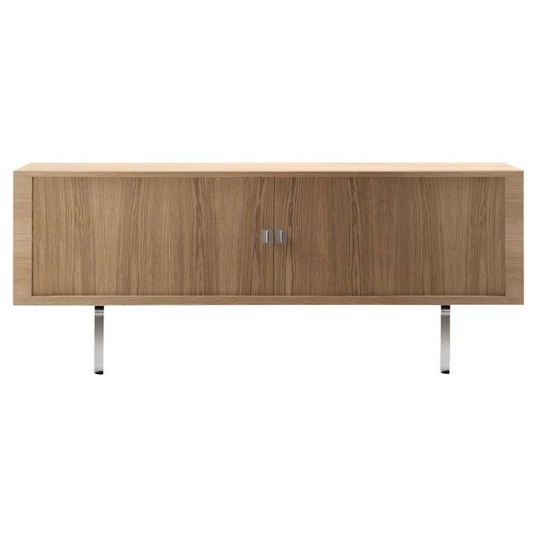 CH825 Credenza in Oak Oil with Stainless Steel Base by Hans J. Wegner