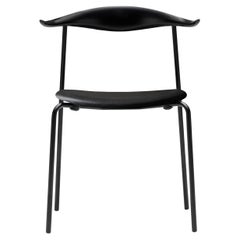 CH88P Esszimmerstuhl in Buche Schwarz lackiert mit Thor 301 Leder von Hans J. Wegner
