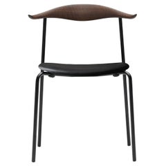 CH88P Dining Chair in Oak Smoked Stain with Steel Base by Hans J. Wegner