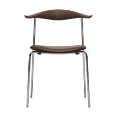 CH88P Dining Chair in Oak Smoked Stain with Steel Base by Hans J. Wegner