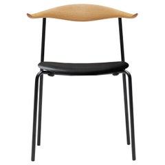 Sedia da pranzo CH88P in Oak oliato con base in acciaio verniciato a polvere di Hans J. Wegner