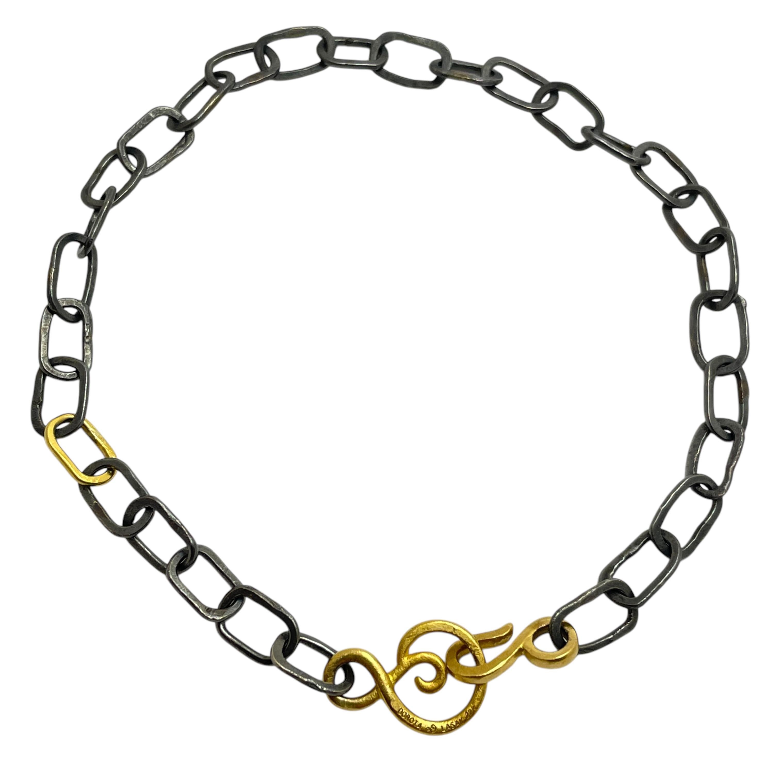 Bracciale a catena CHA CHA CHAINS in argento e oro 22k di DOROTA LASAK In condizioni Nuovo in vendita a Palos Hills, IL
