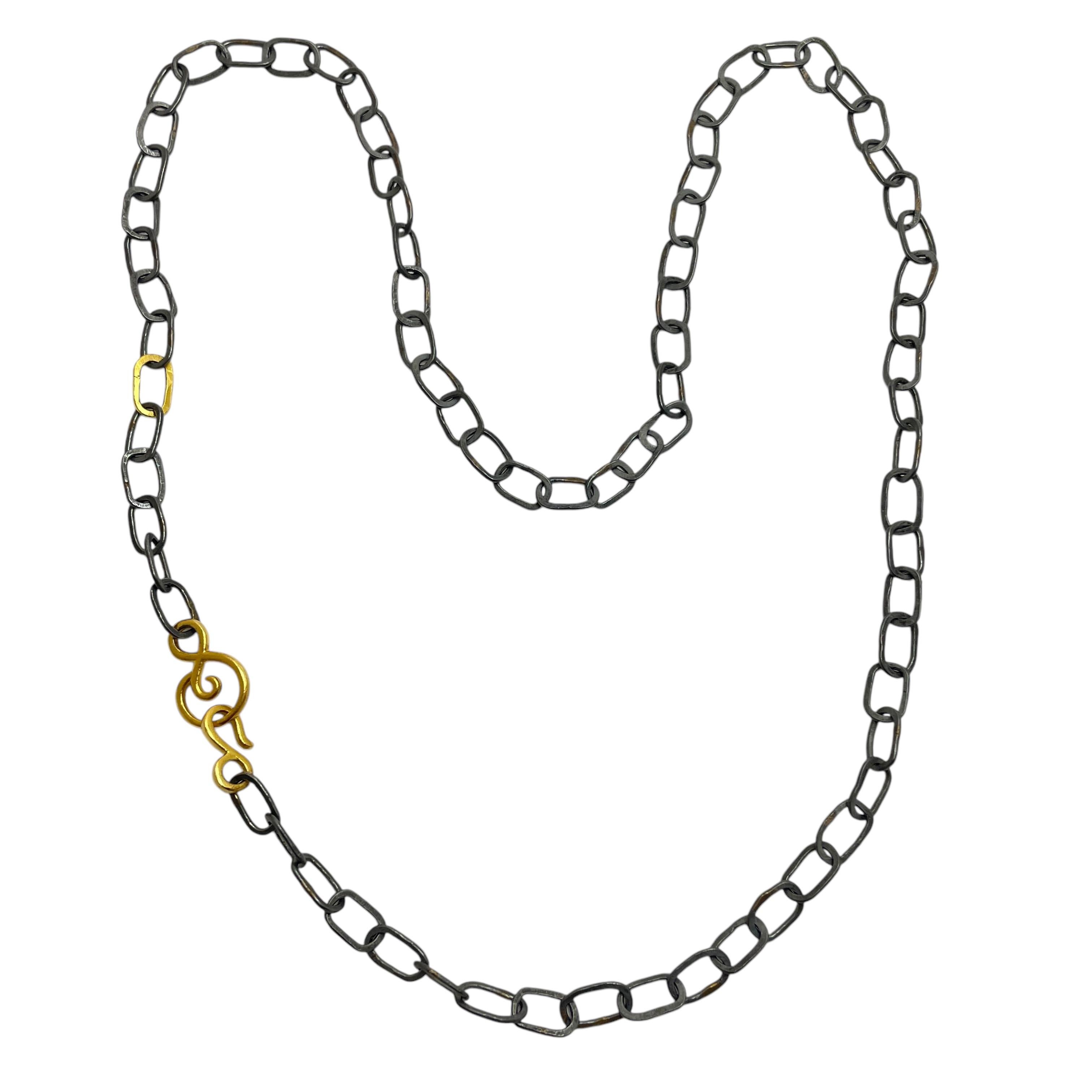 CHA CHA CHAINS Collana a catena in argento e oro 22k di DOROTA LASAK In condizioni Nuovo in vendita a Palos Hills, IL