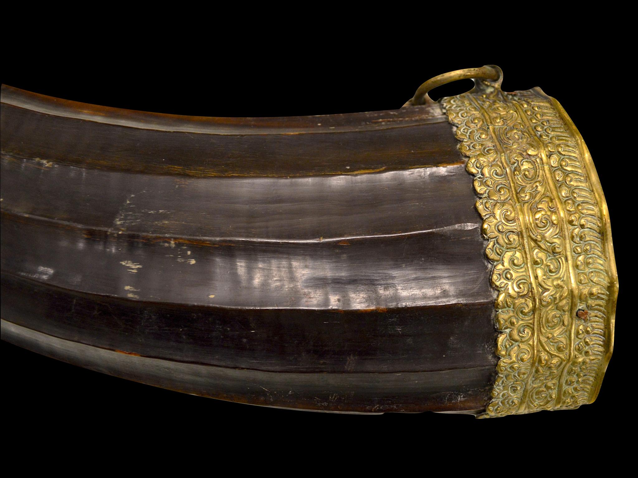 Hand-Crafted Chaang Drinking Horn, Tibet, 19th Century