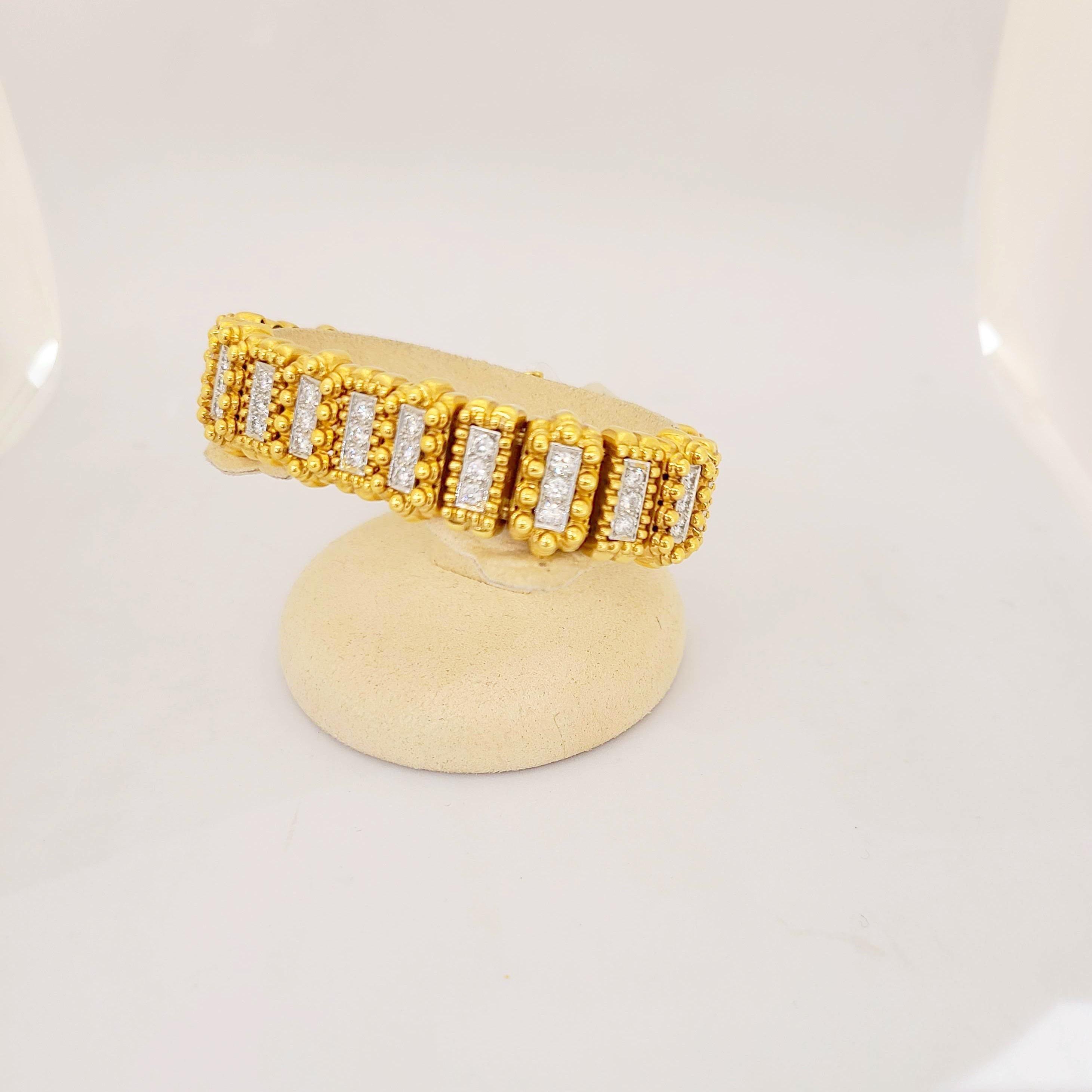 Chaavae 18 Karat and Platinum 4.50 Carat Diamond Bracelet In New Condition For Sale In New York, NY