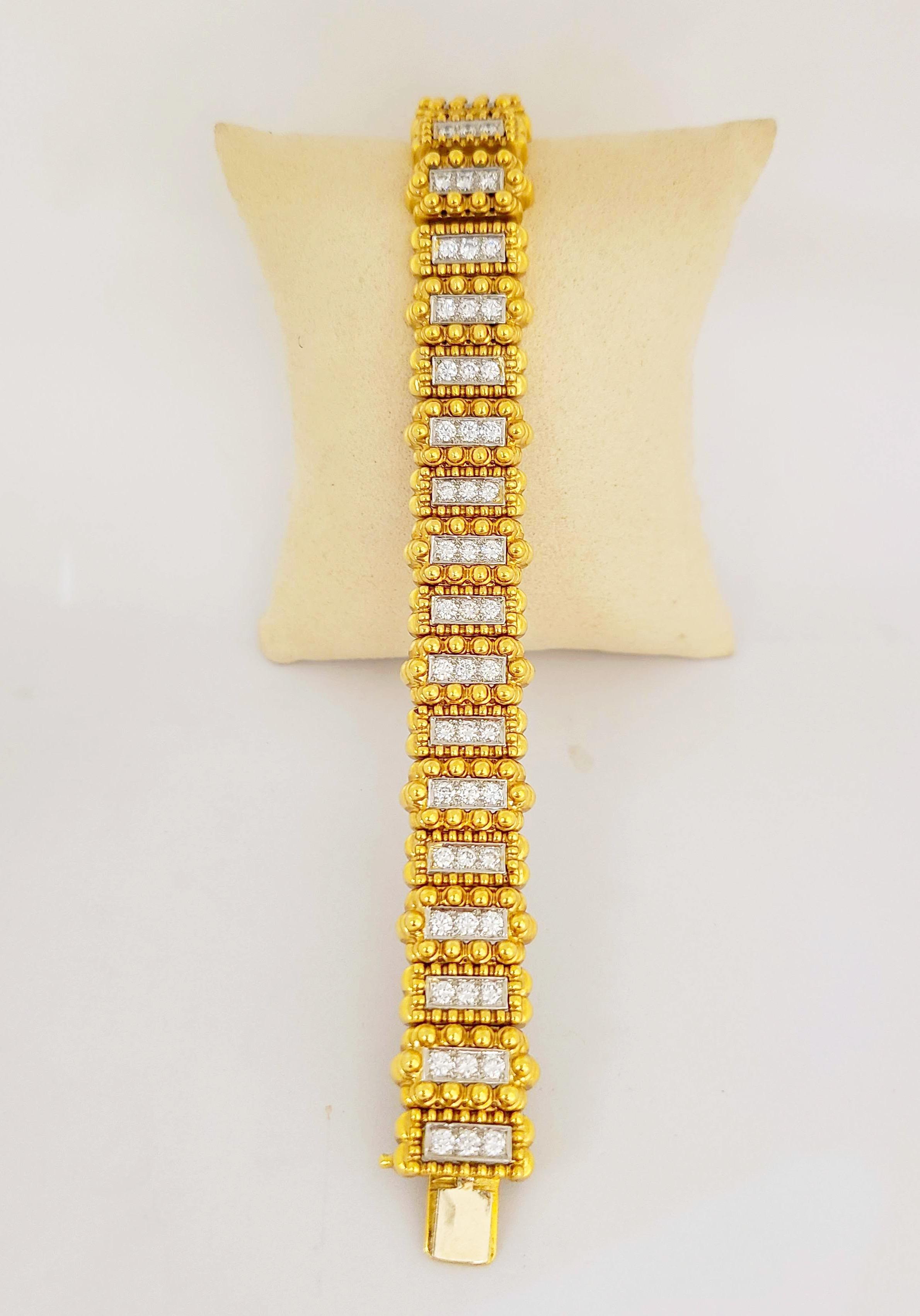 Chaavae 18 Karat und Platin 4,50 Karat Diamant-Armband für Damen oder Herren im Angebot
