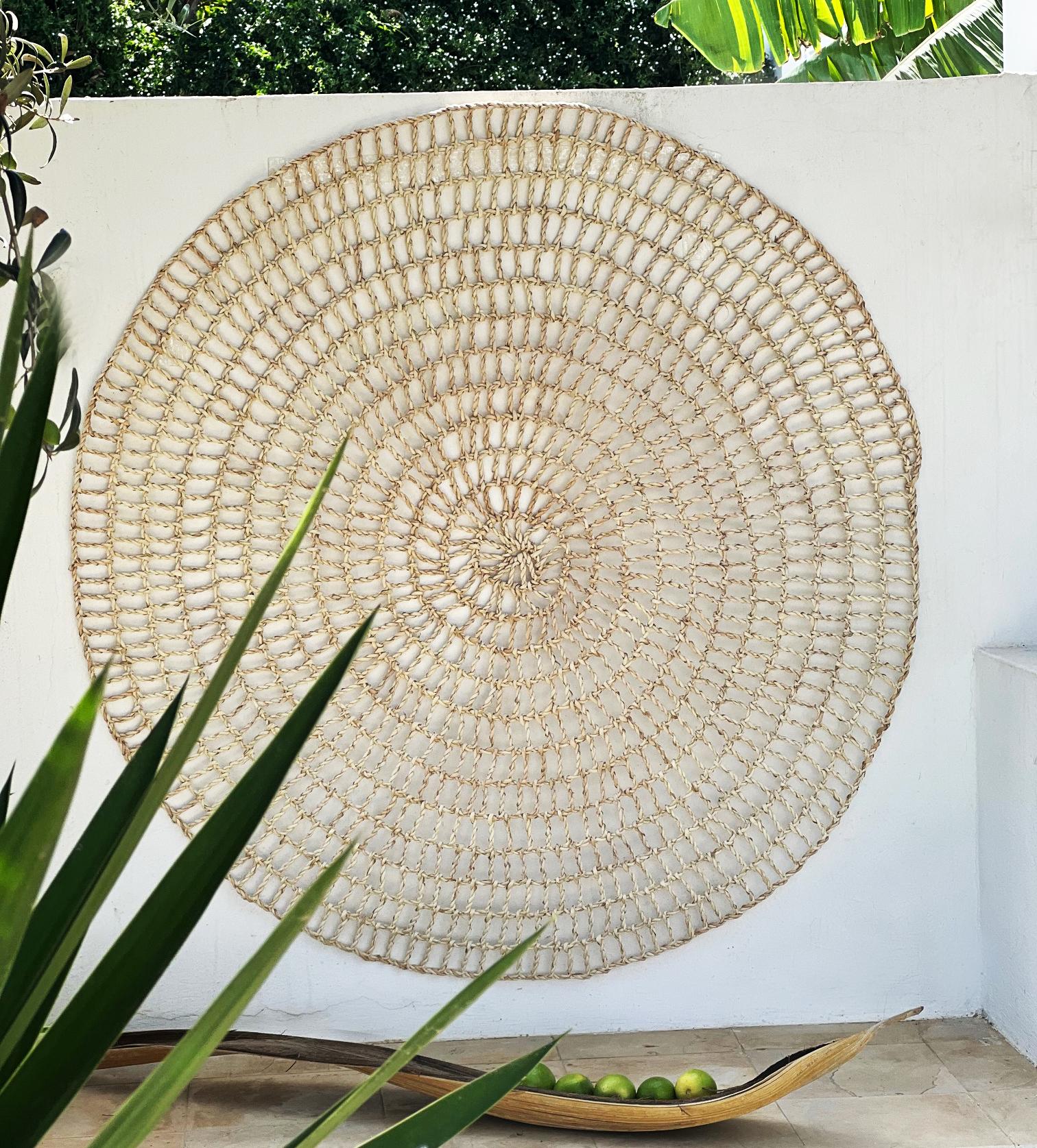 Hand-Crafted Wall Art Rug : Ecological handmade weaving in natural fiber La Fibre Artisanale For Sale