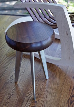 Chabot Side/Cocktail Table with Turned Curved Edges and Modern Cast Bronze Legs