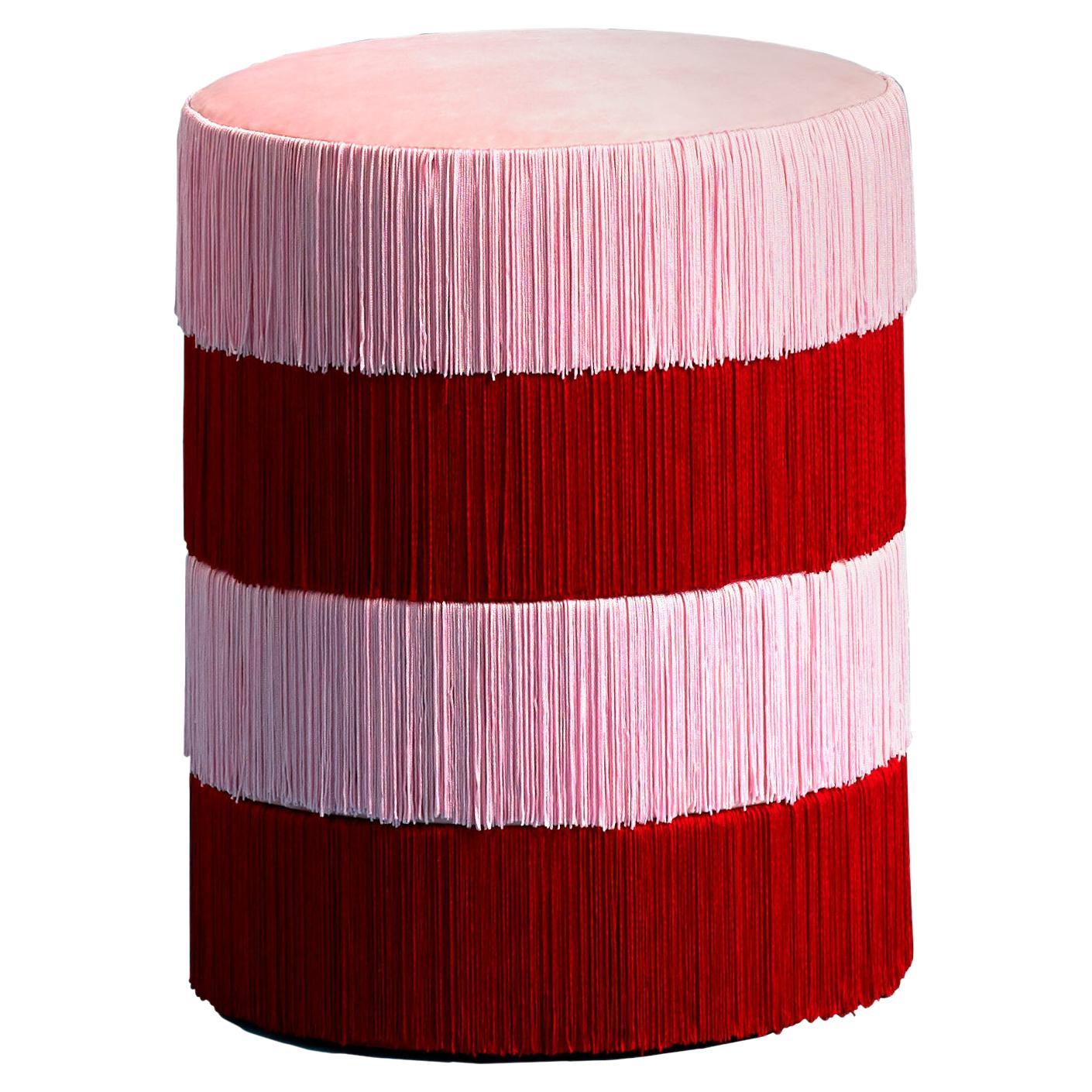 ChaChaCha Pouf by Houtique, Pink and Red For Sale