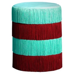 ChaChaCha Pouf by Houtique, Turquoise and Red