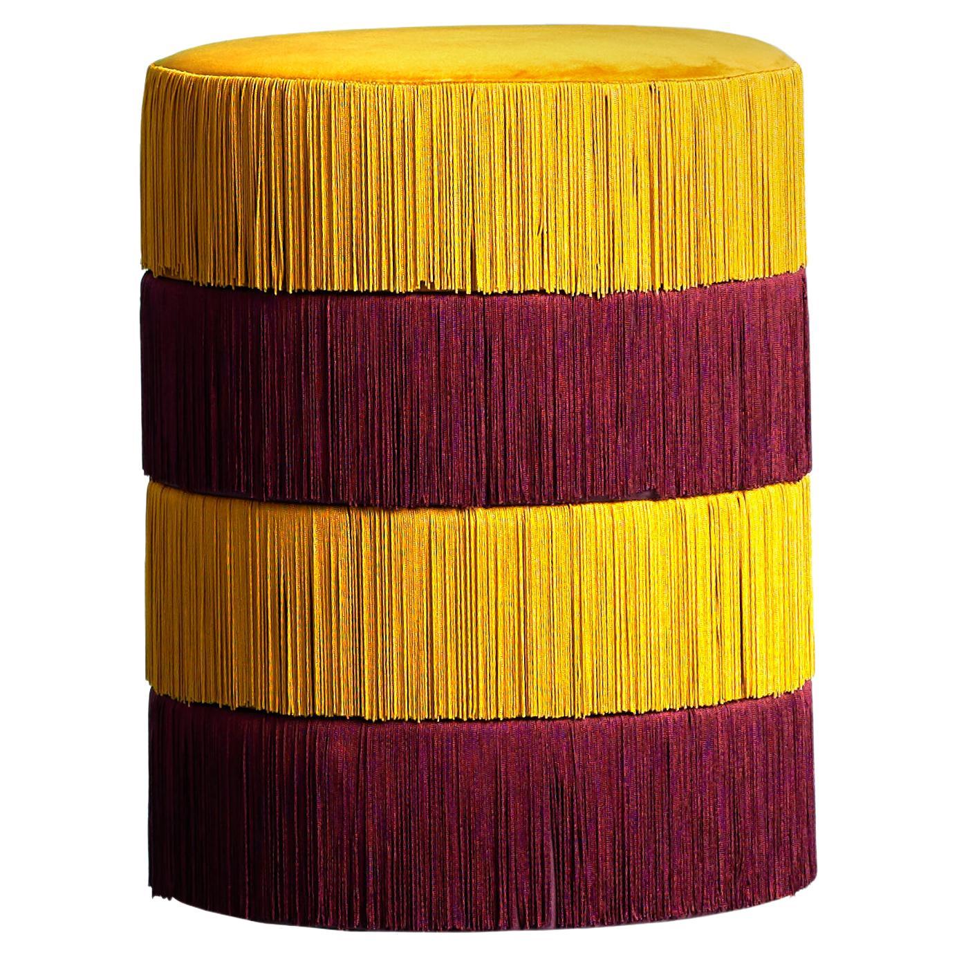 ChaChaCha Pouf by Houtique, Yellow and Red For Sale