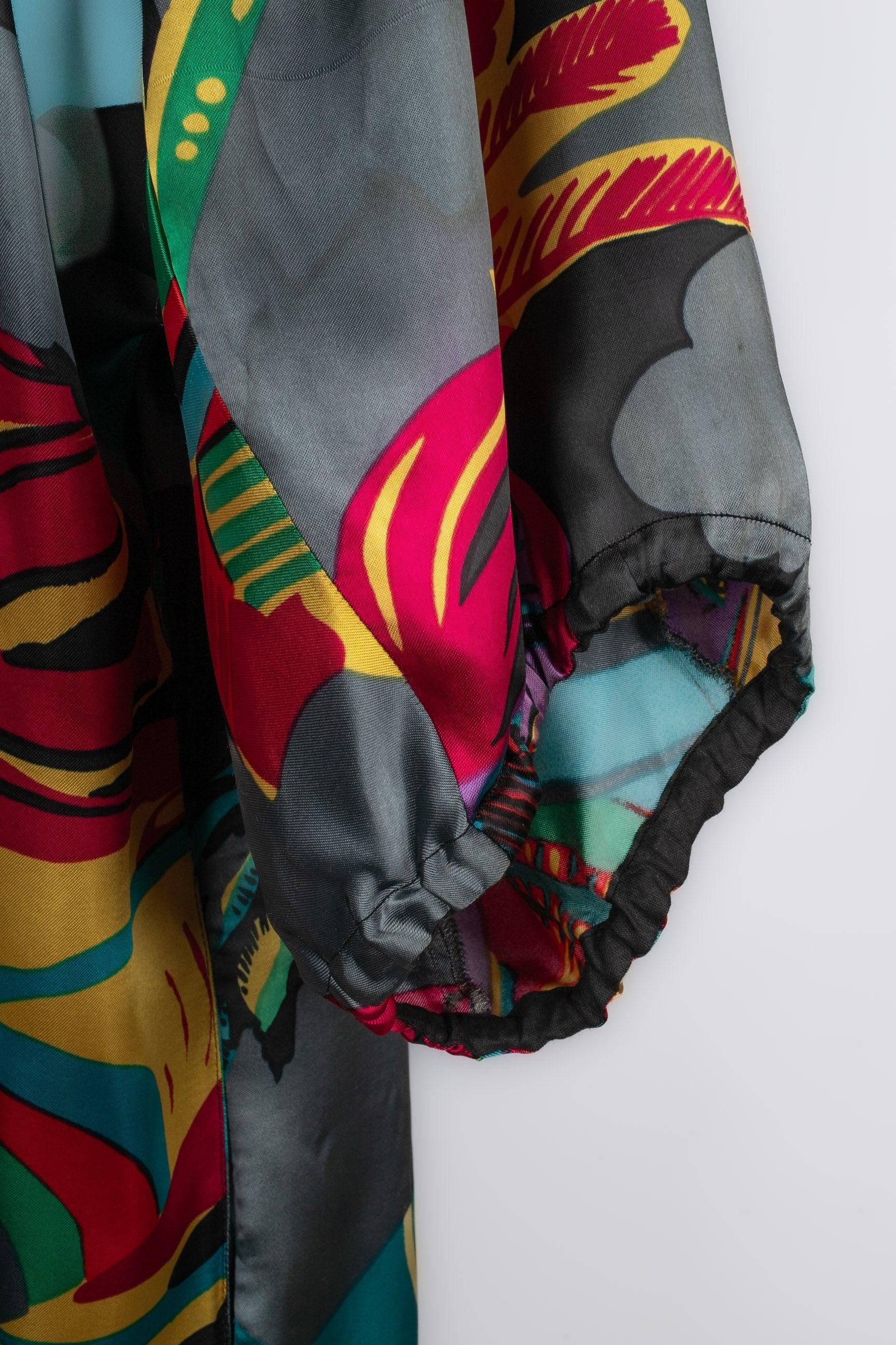 Chacok Long Multicolored Dress with Faces Design For Sale 3