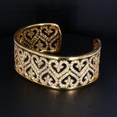 Chad Allison 18k Yellow Gold Bracelet with Heart Designs, Diamonds ~4.5ctw G/SI1